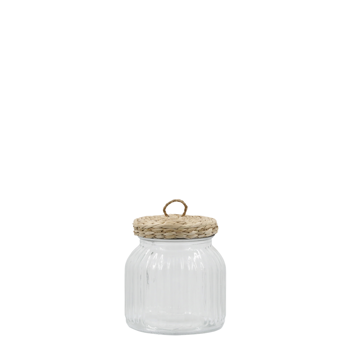 Aufbewahrungsglas mit geflochtenem Deckel, 650 ml, klar