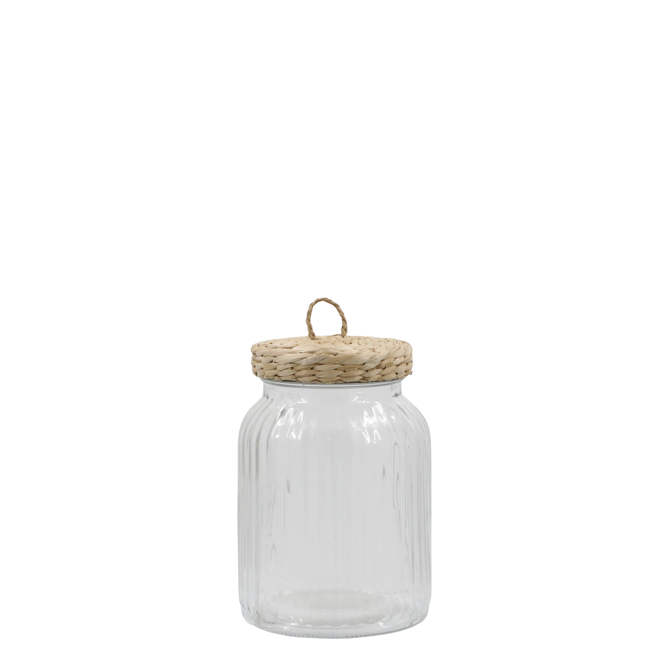 Aufbewahrungsglas mit Deckel aus Glas und Rohrkolben, 900 ml