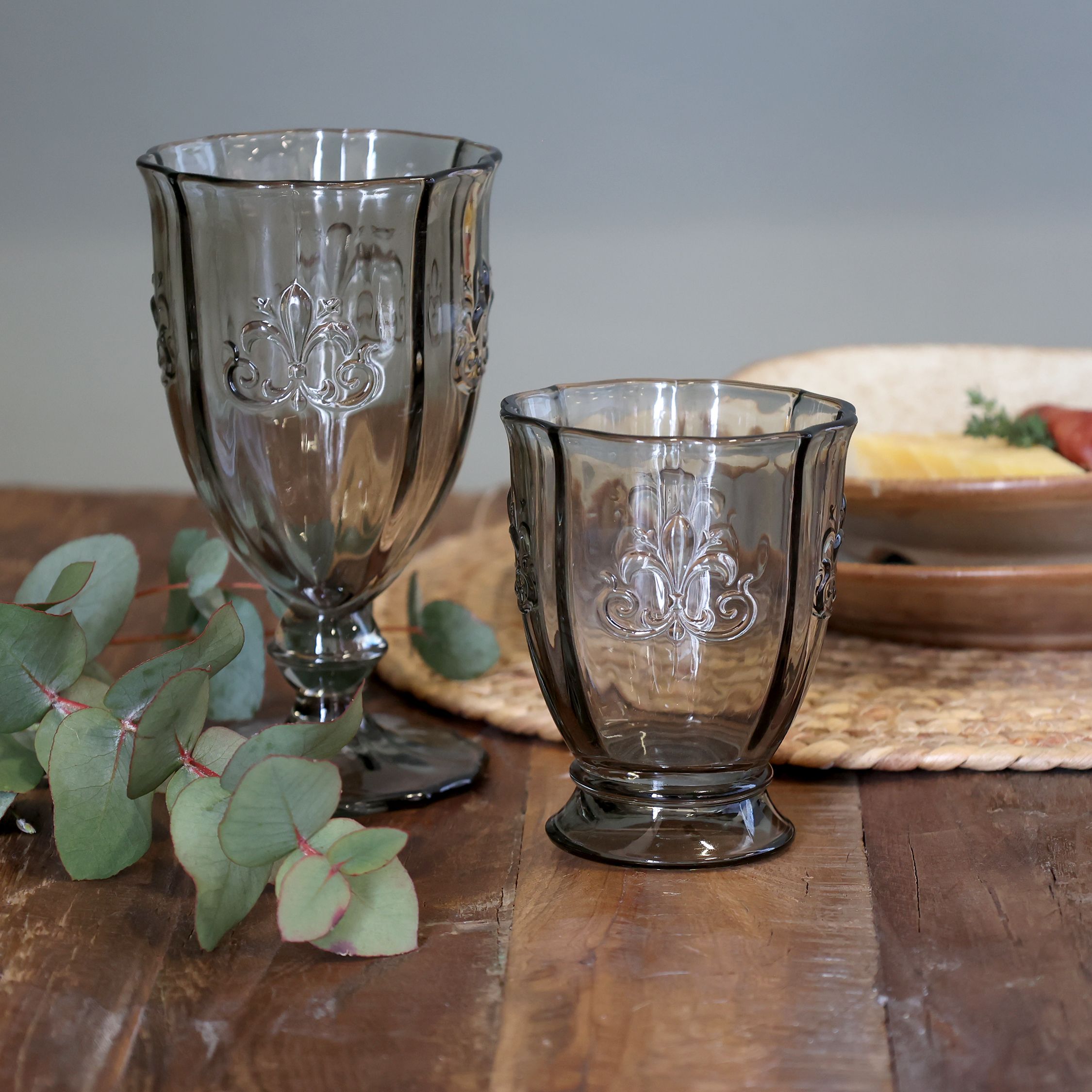 Saint-Émilion Glas Windlicht 10,5 cm hoch, grau