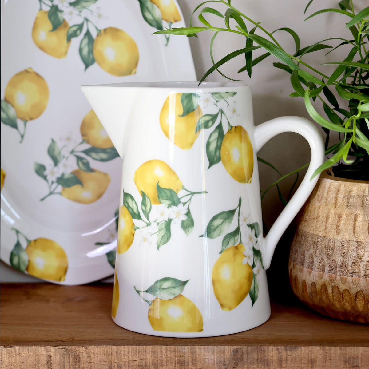 Maison Citron Kanne aus Porzellan, 1100 ml, creme