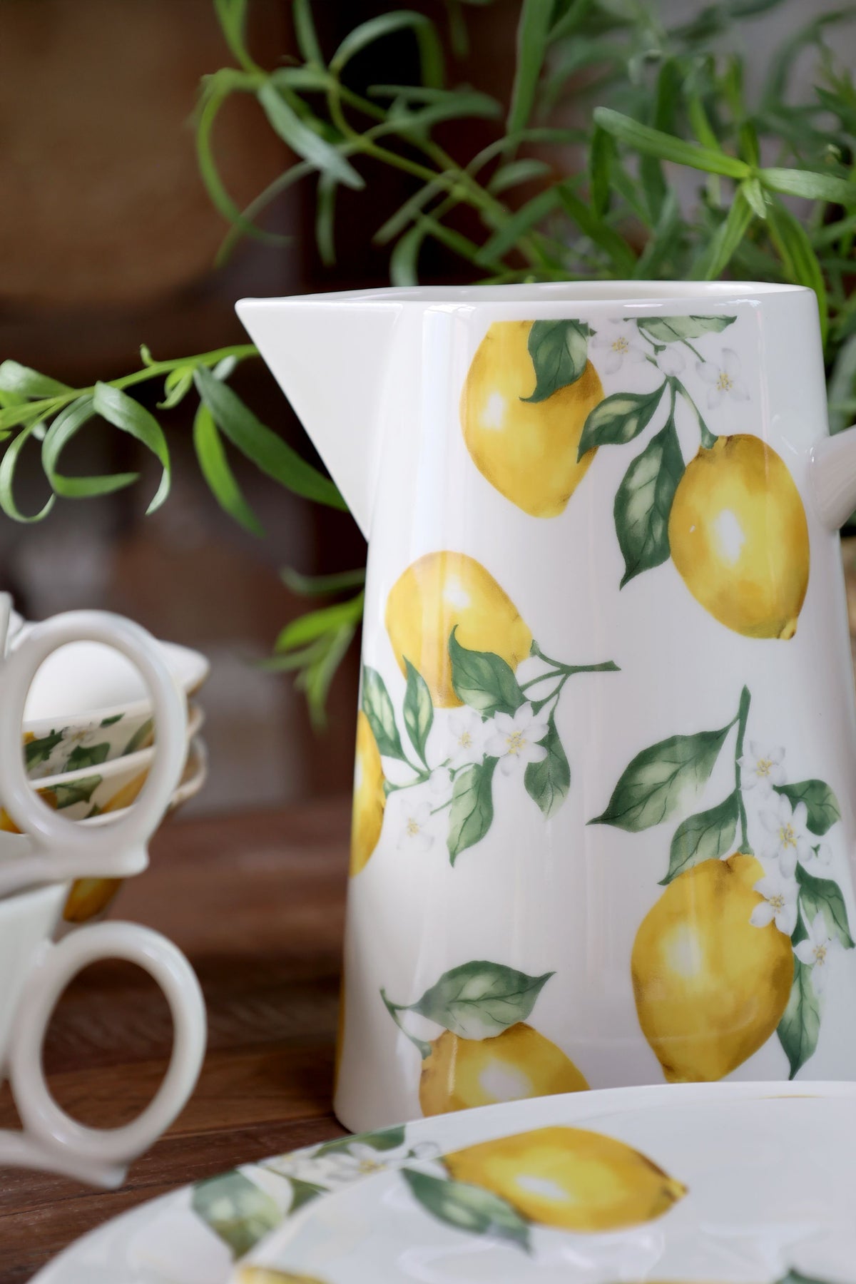 Maison Citron Kanne aus Porzellan, 1100 ml, creme