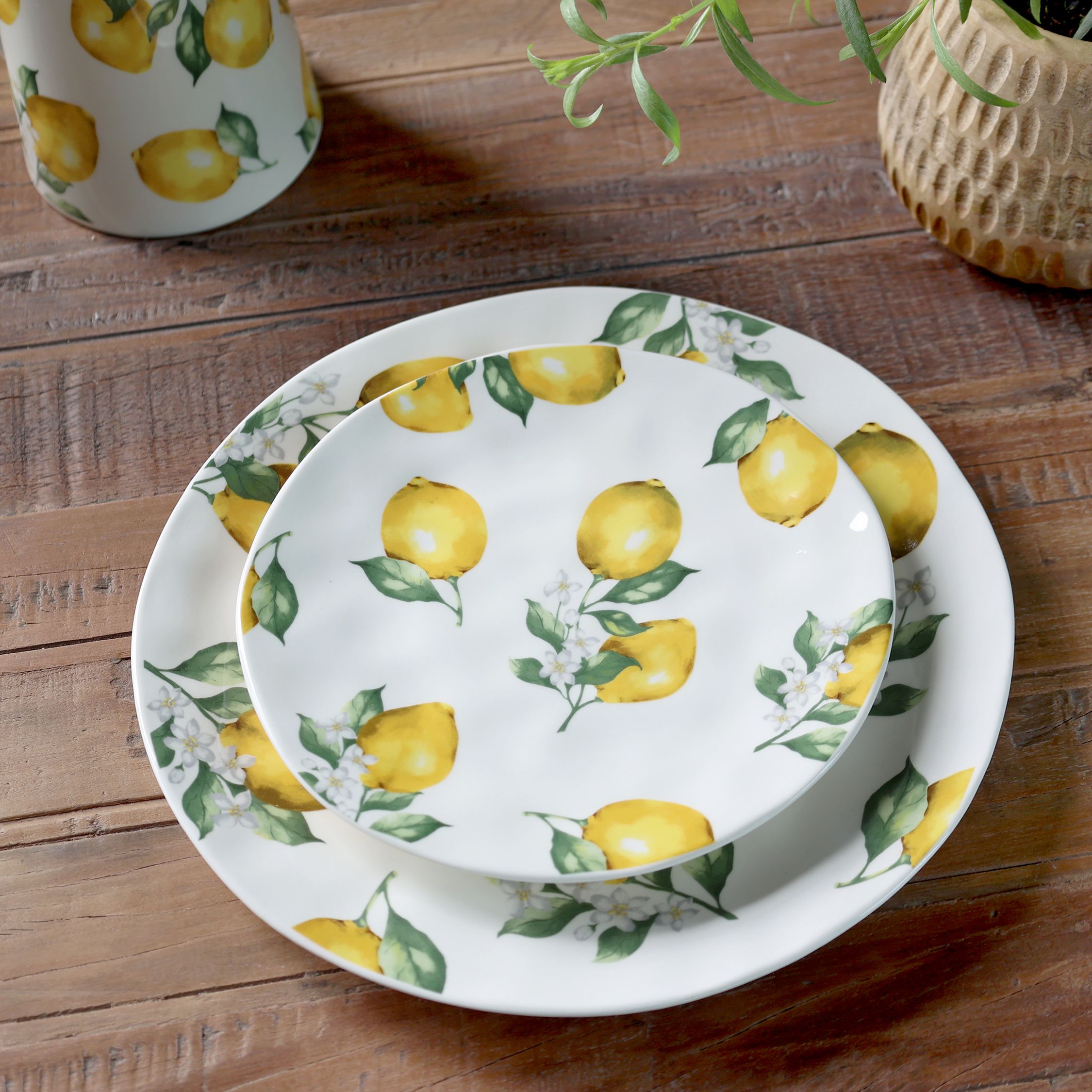 Mittagsteller aus Porzellan, creme, 27,5 cm