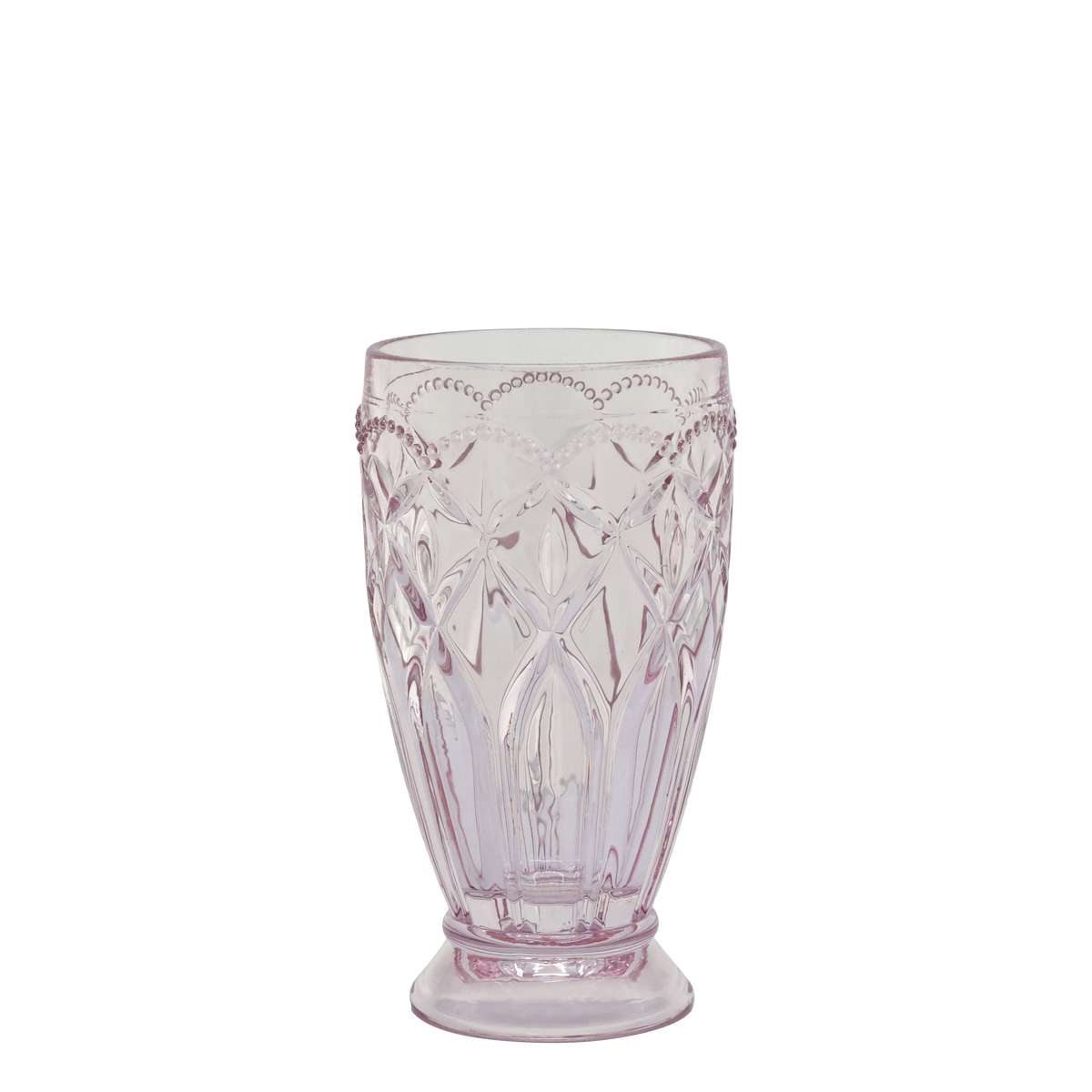 Glas Windlicht Saint-Émilion mit Muster, staubig rosa