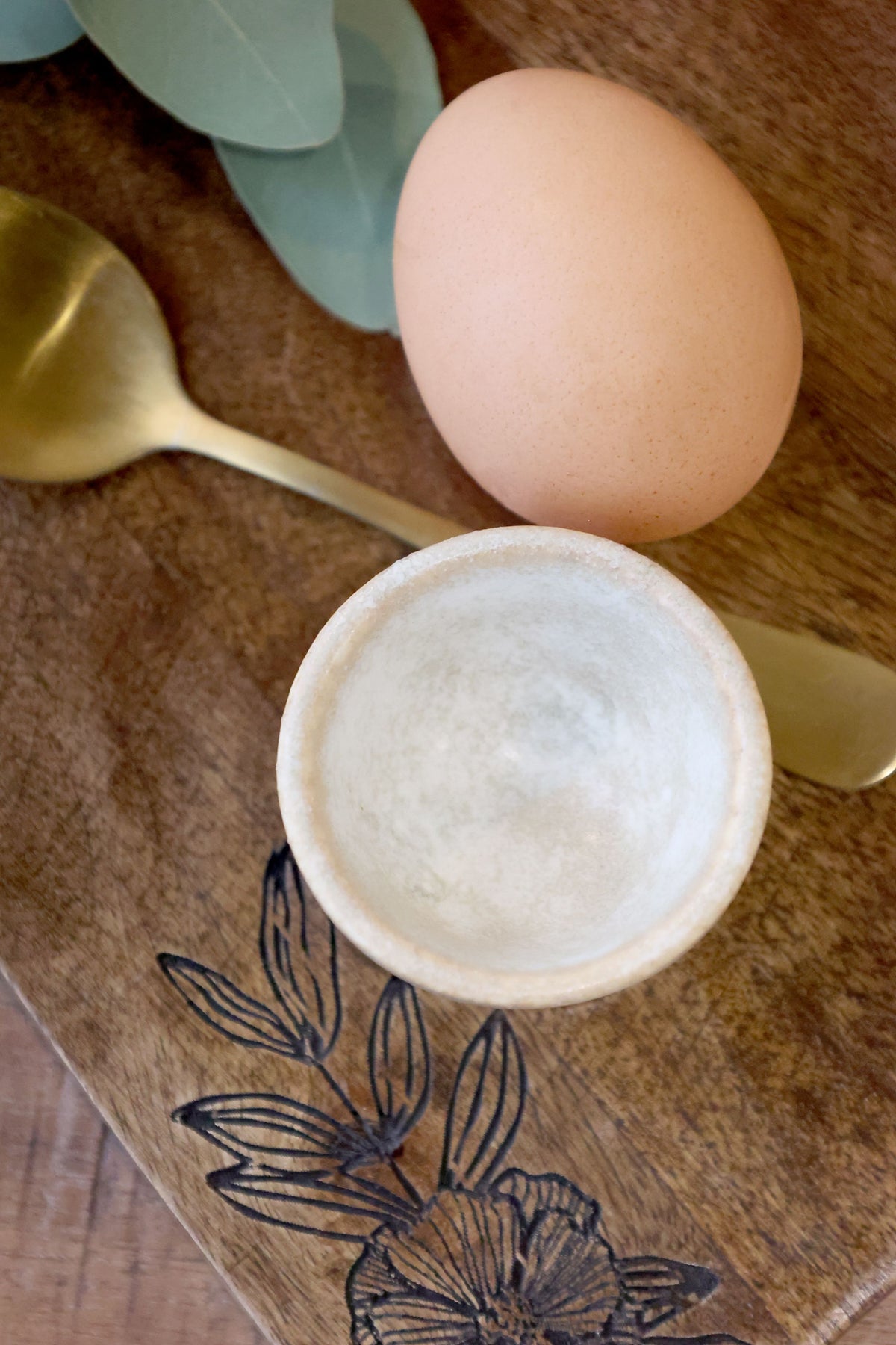 Valence Eierbecher Design Steingut latte 3,5 cm hoch