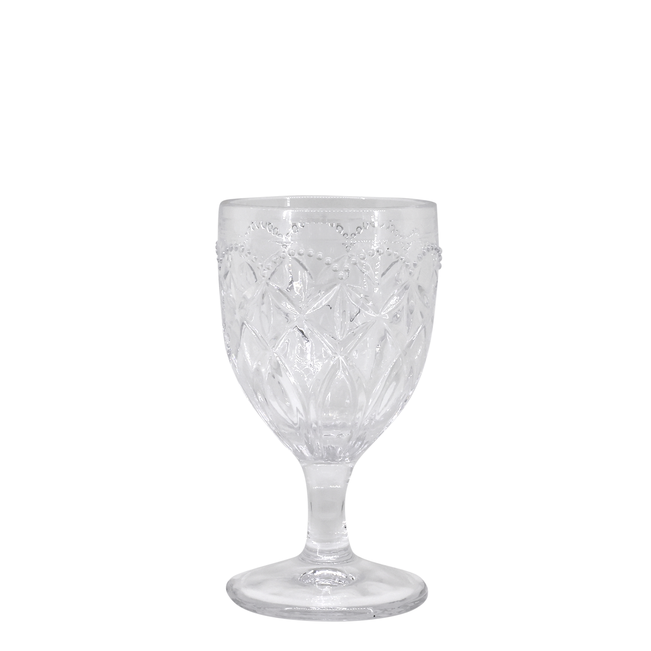 Saint-Émilion Weinglas mit Muster, 15 cm, als Glasbecher