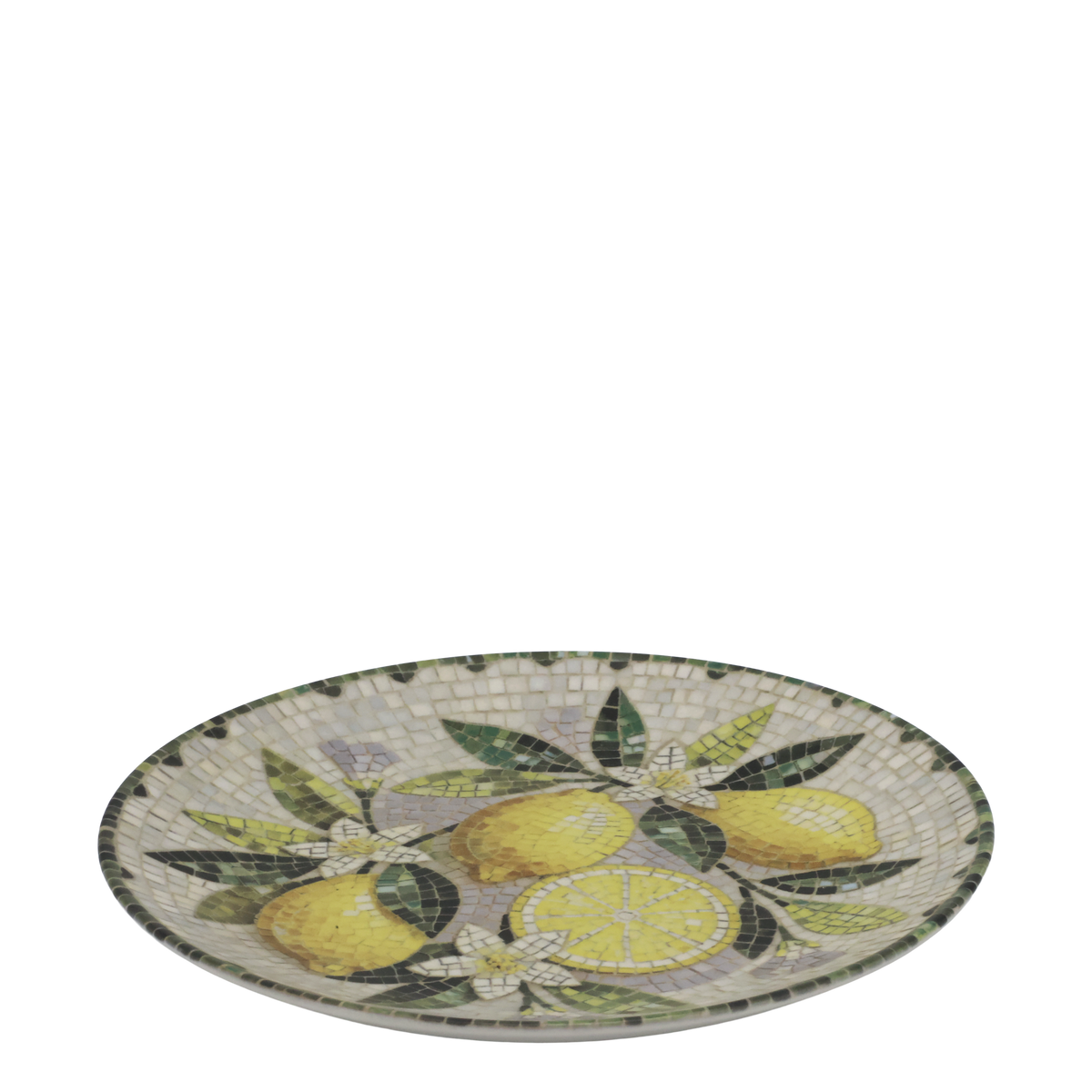 Mosaik Tablett Chartres mit Zitronenmotiv, 21 cm