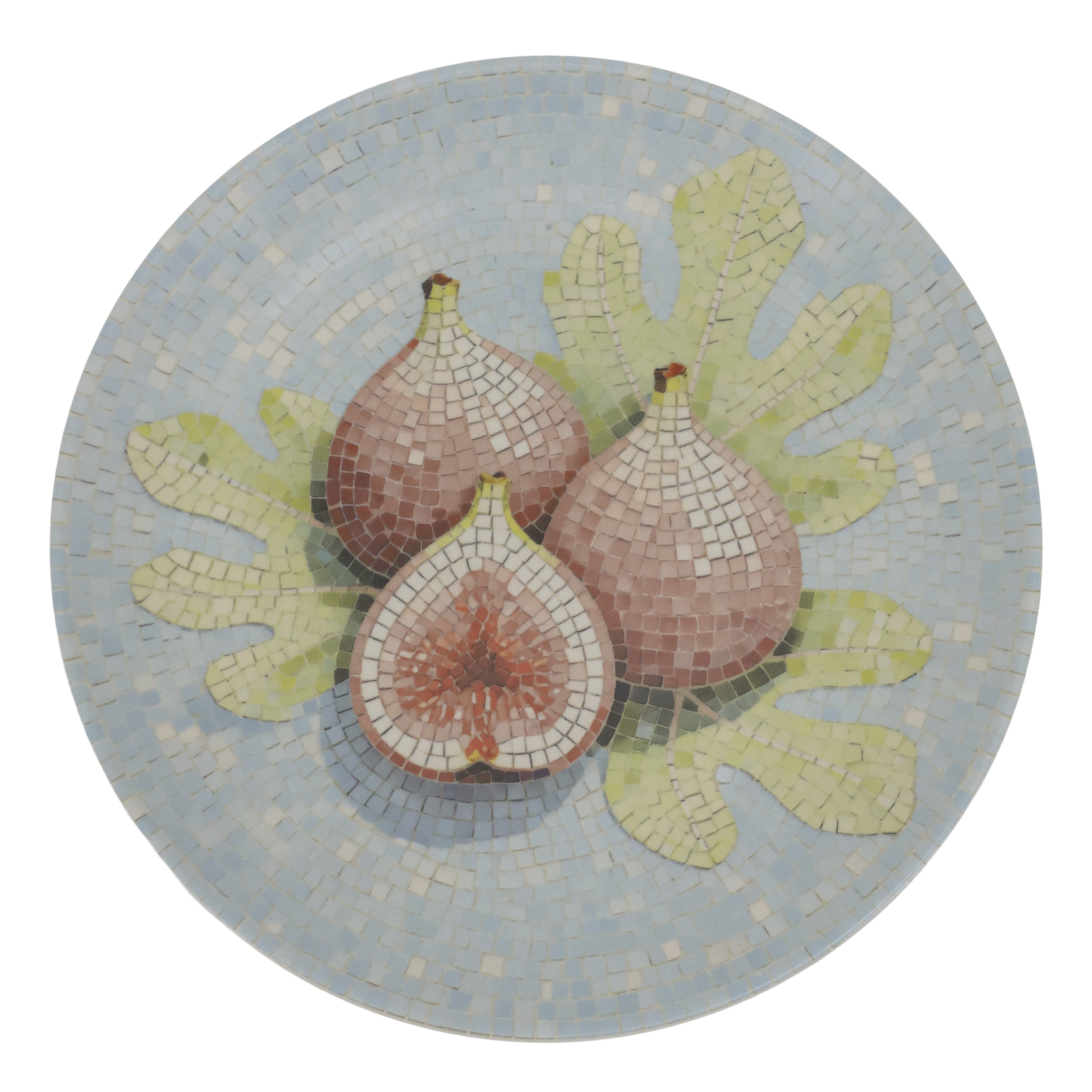 Mosaik Tablett Chartres mit Feigen, Steingut, 26,5 cm