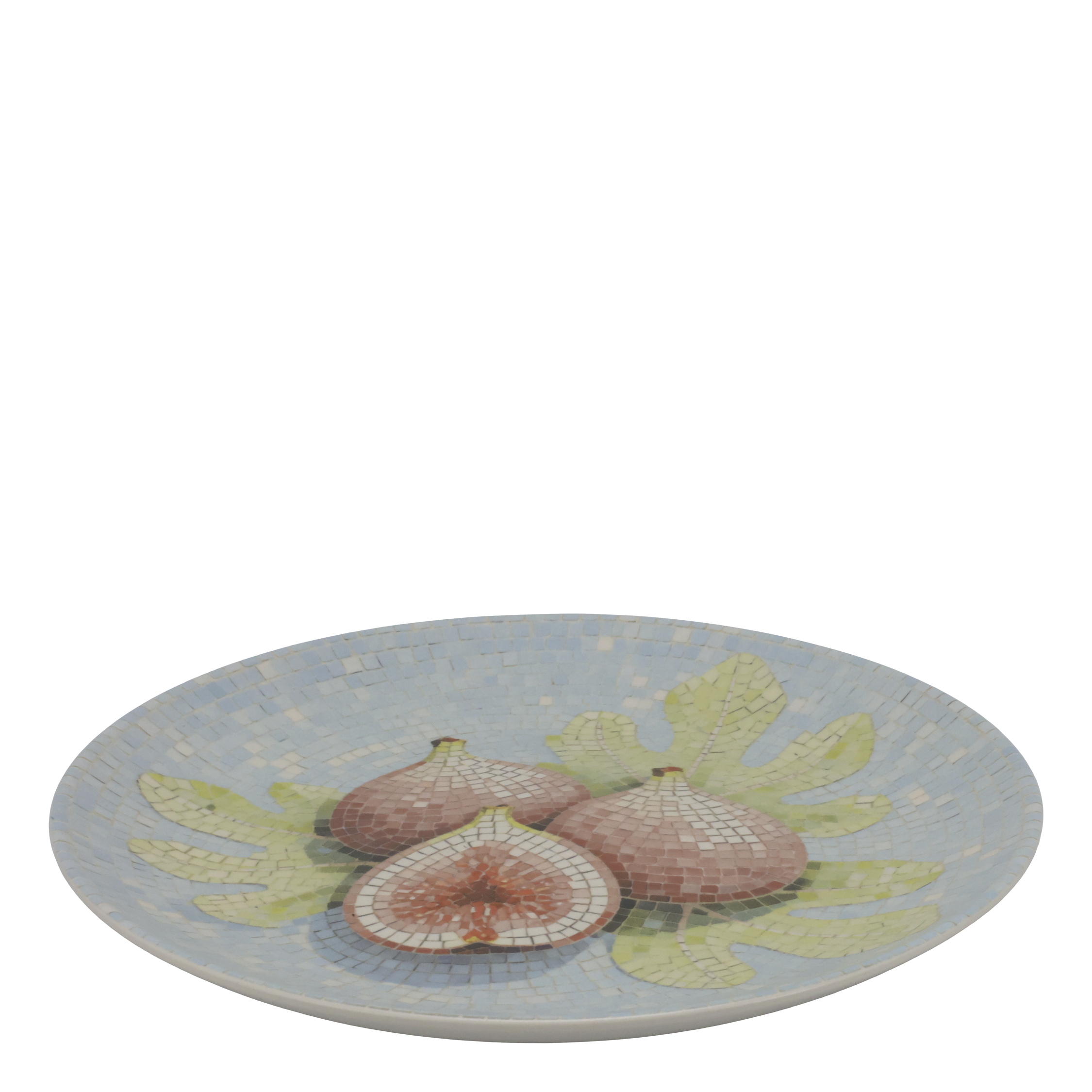 Mosaik Tablett Chartres mit Feigen, Steingut, 26,5 cm