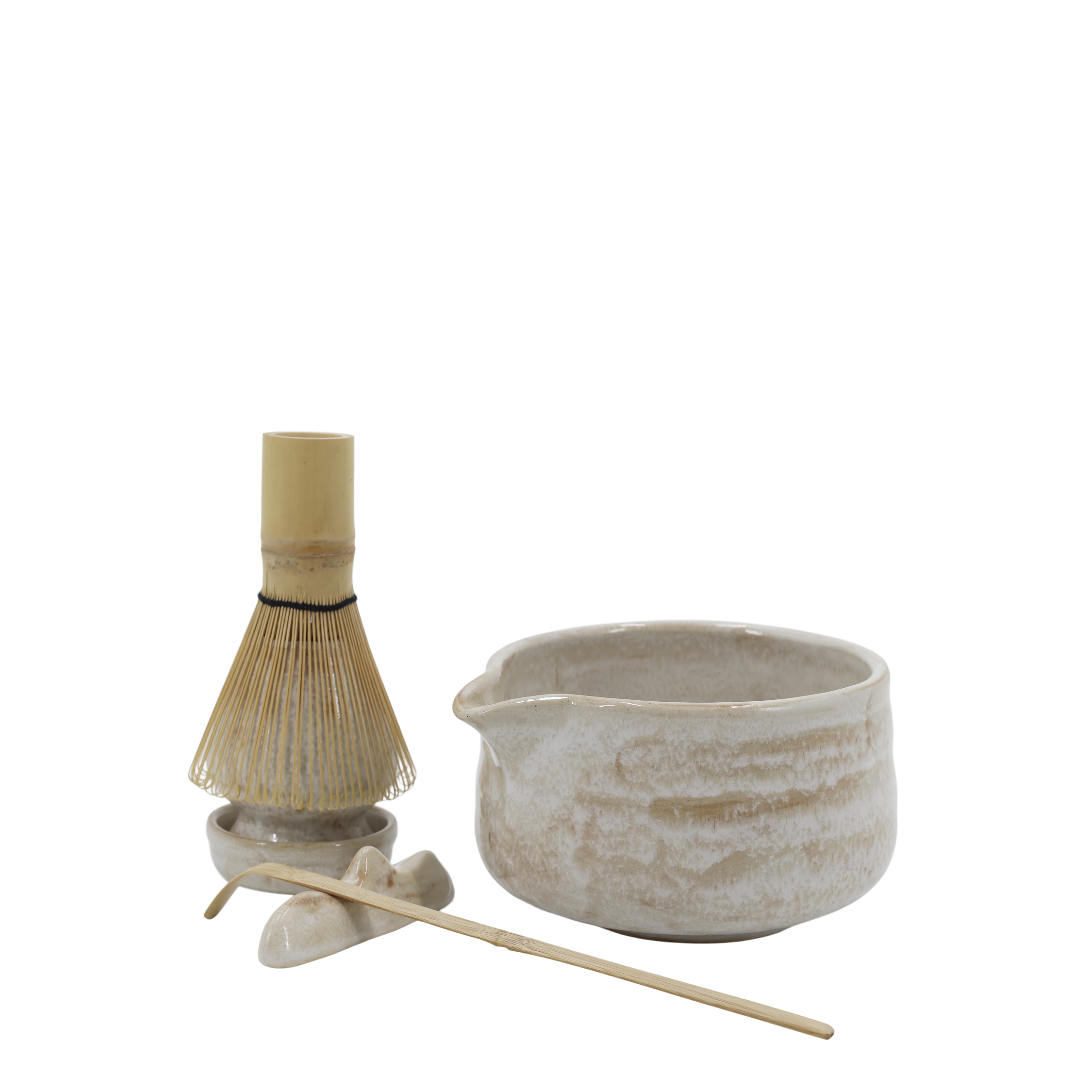 Matcha set w. 6 pieces H7.5/D11.5 cm cream