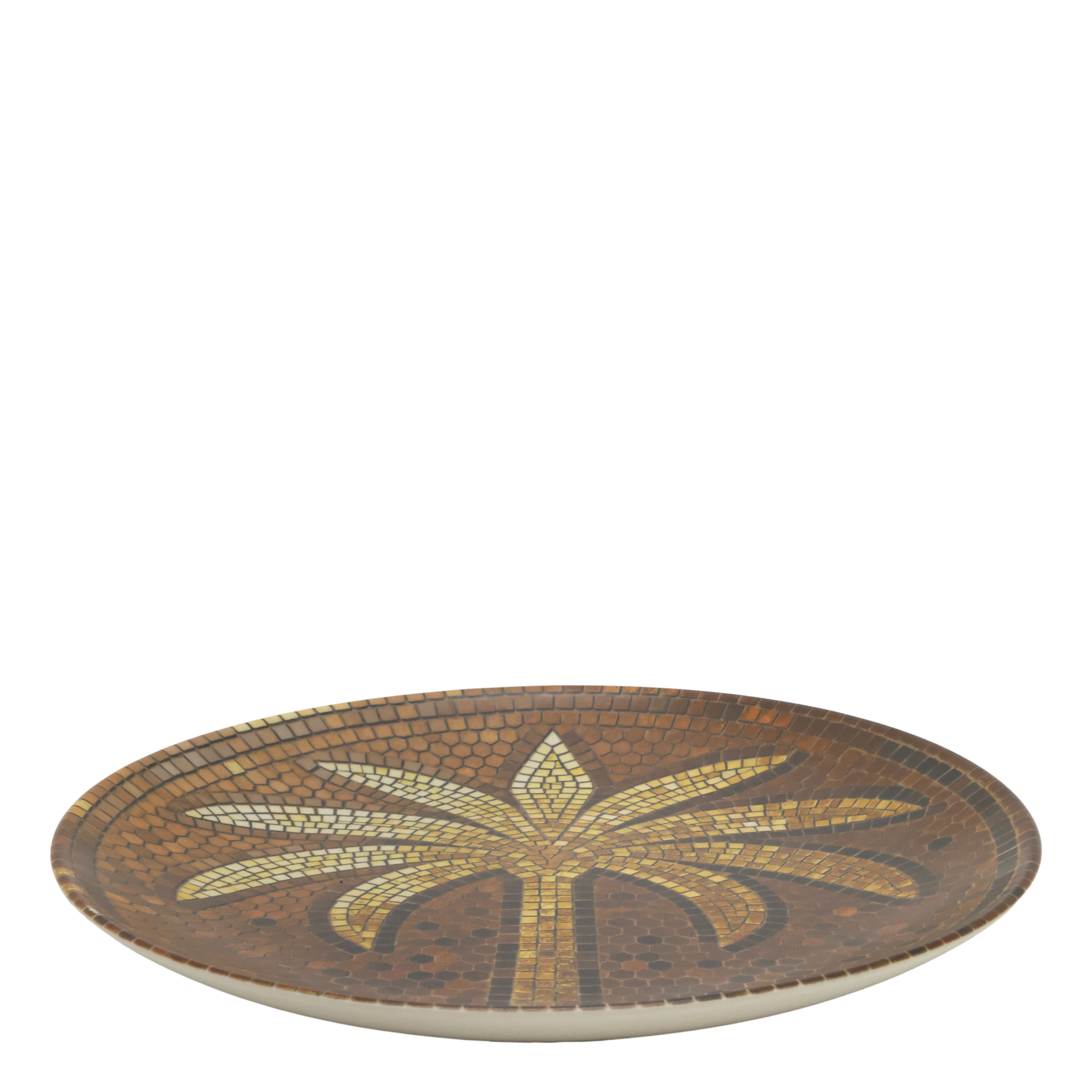 Mosaik Tablett mit Palme, Steingut, 26,5 cm