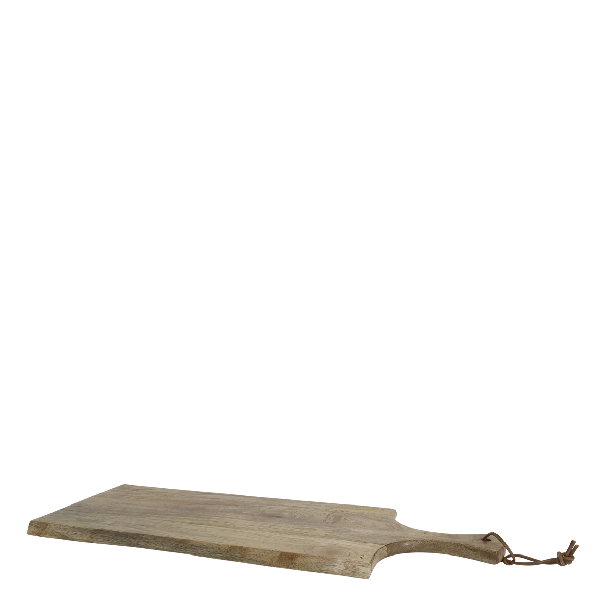 Tapasbrett aus Mangoholz mit Lederband, 60 cm lang