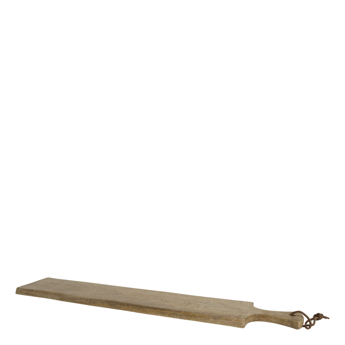 Tapasbrett aus Mangoholz mit Lederband, 70 cm lang
