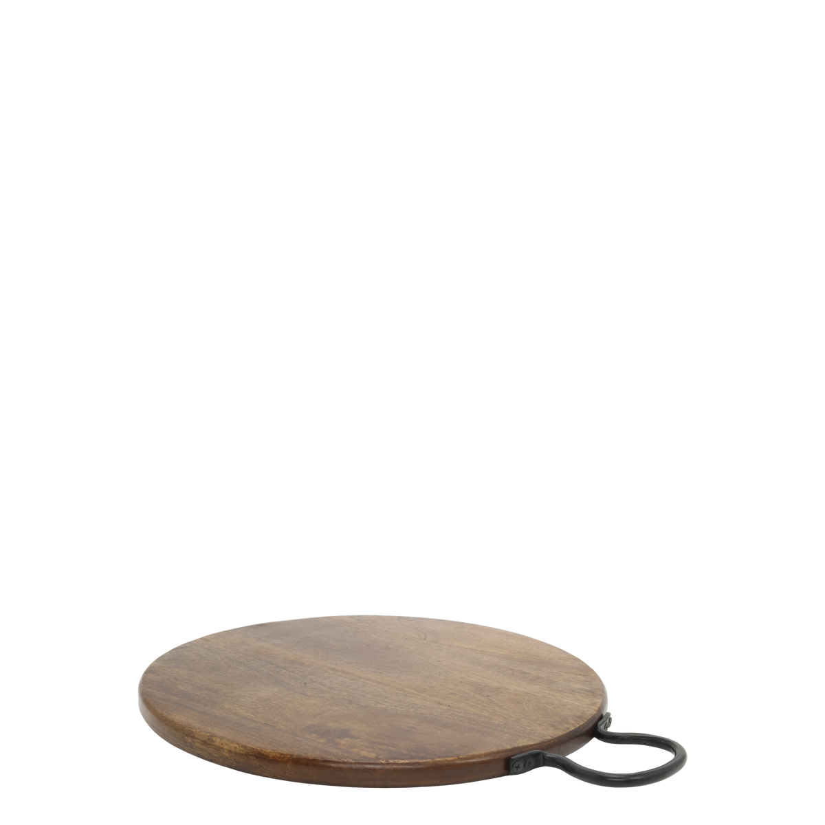 Tapasbrett aus Mangoholz mit Leder, 35,5 cm, walnuss