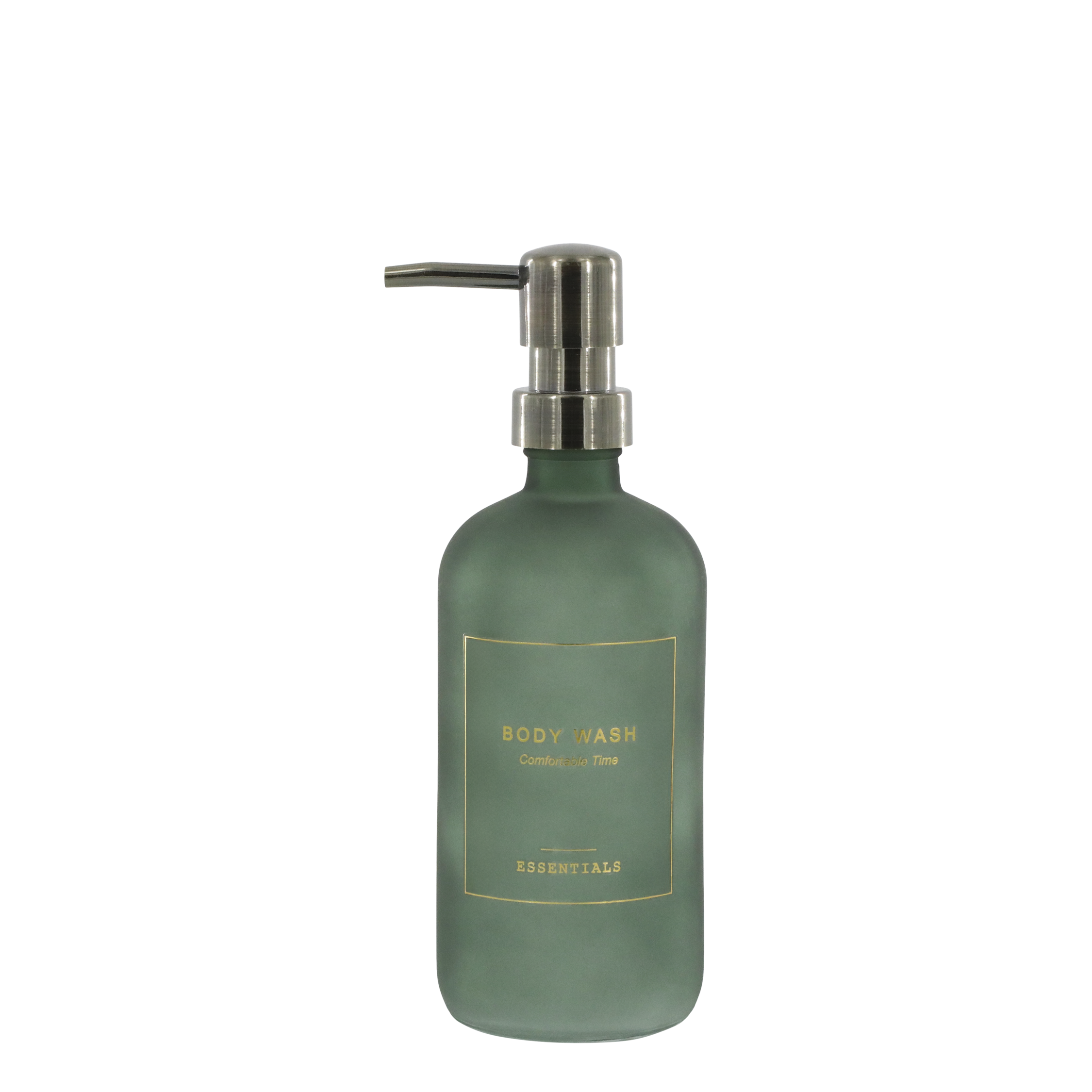 Bottle w. pump Body Wash 500 ml H21.5/D7.5 cm moss
