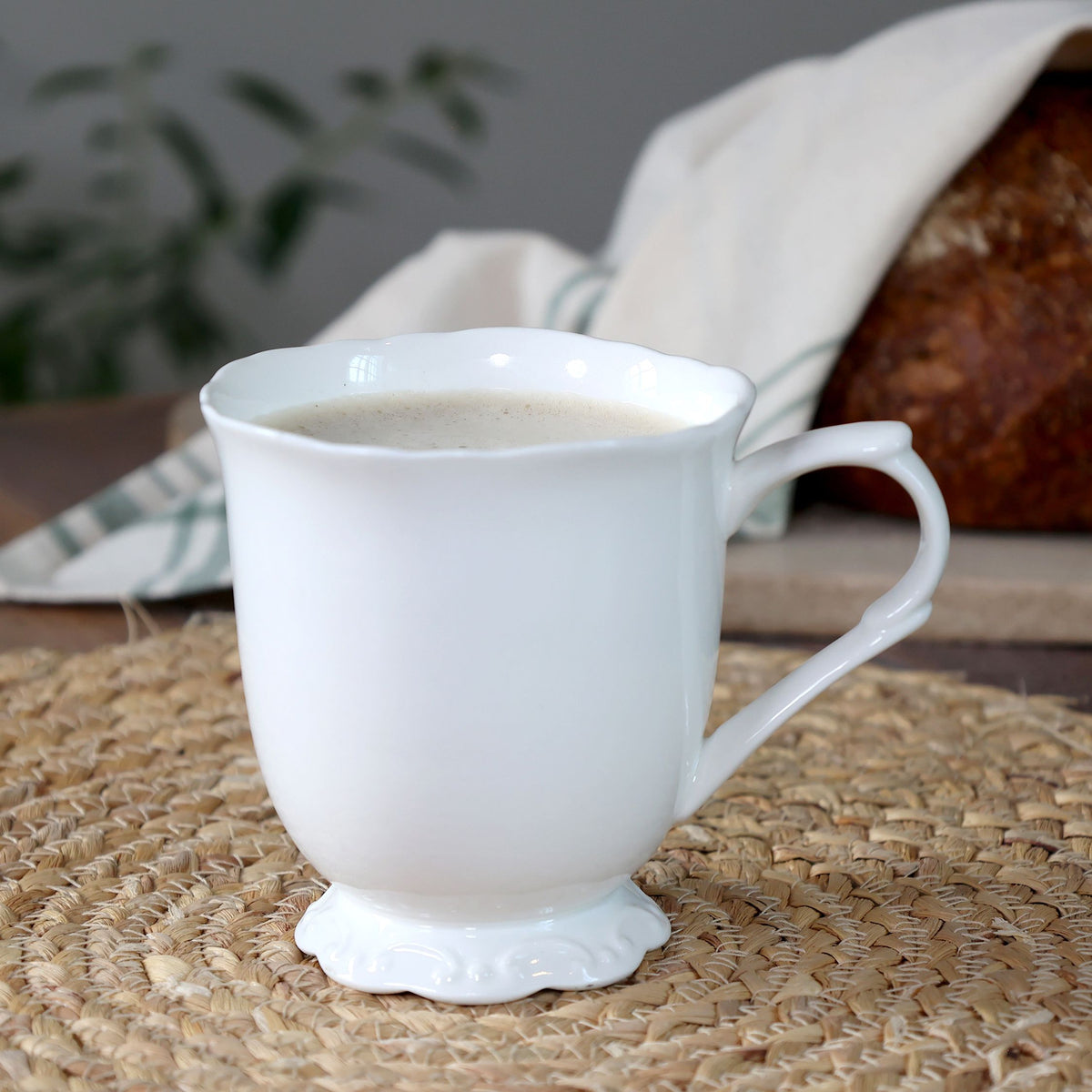 Provence Becher aus Porzellan, 30 cl, weiß