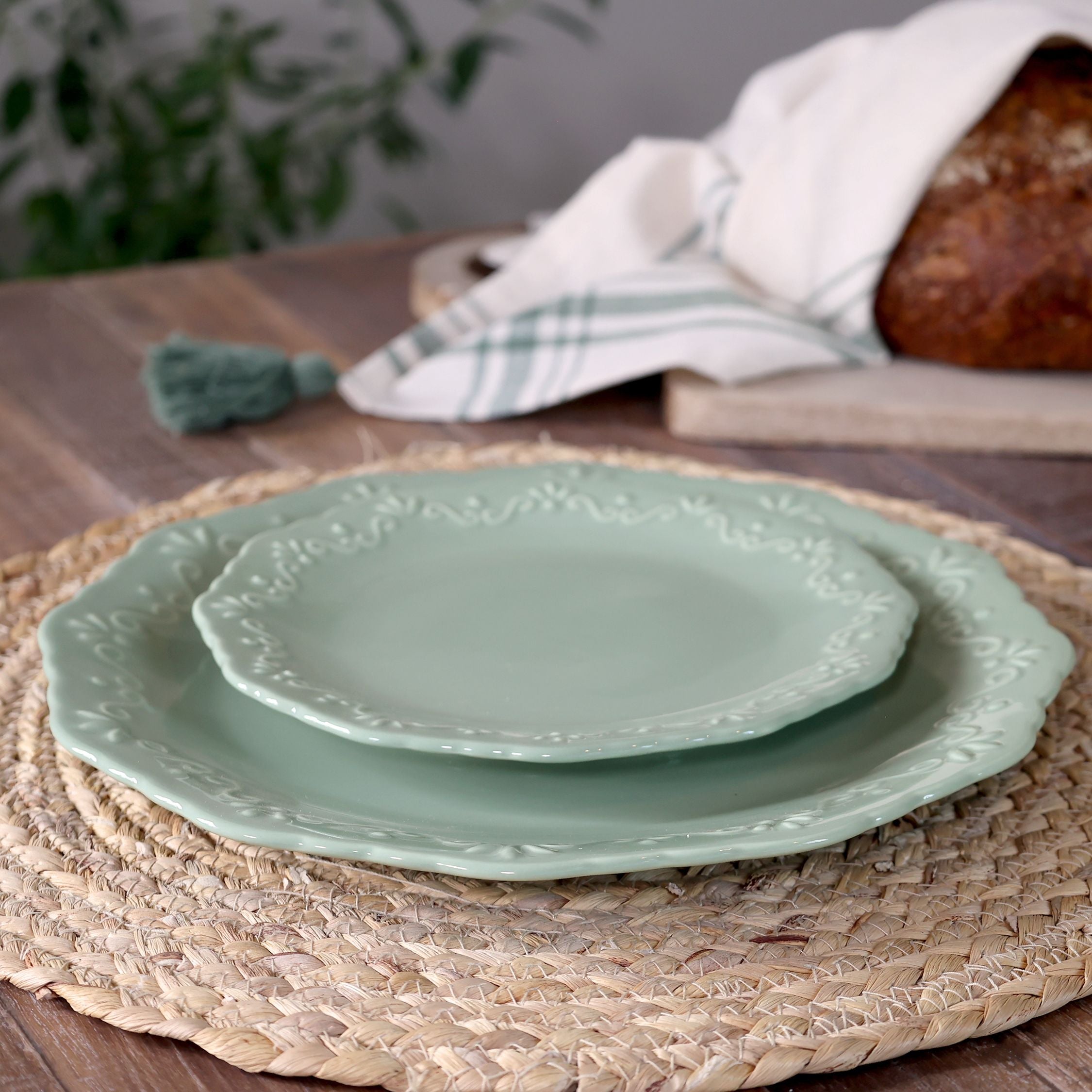 Provence Dessertteller aus Porzellan, 19 cm, weiß