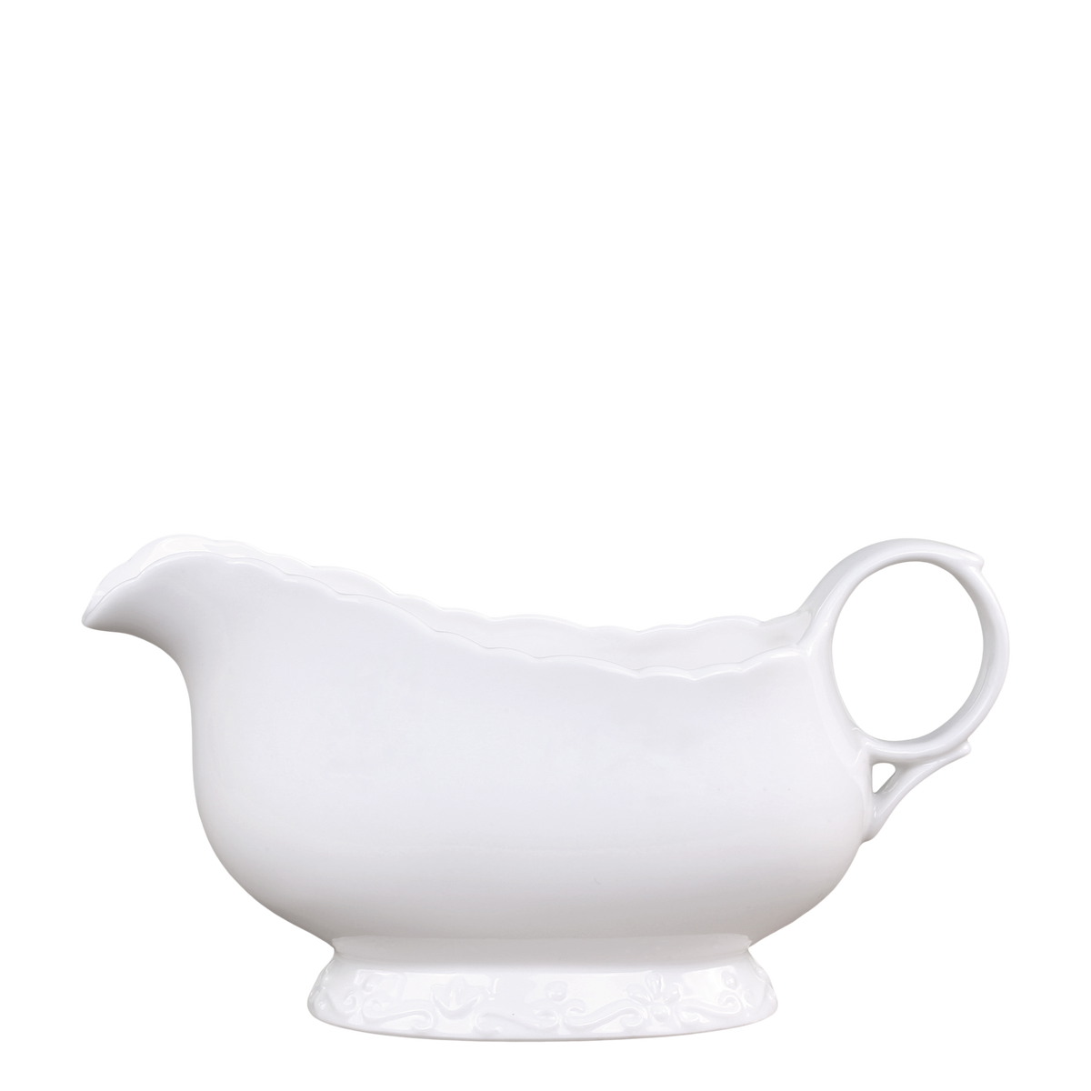 Weiße Kanne aus Porzellan, 19 cm lang, 41 cl