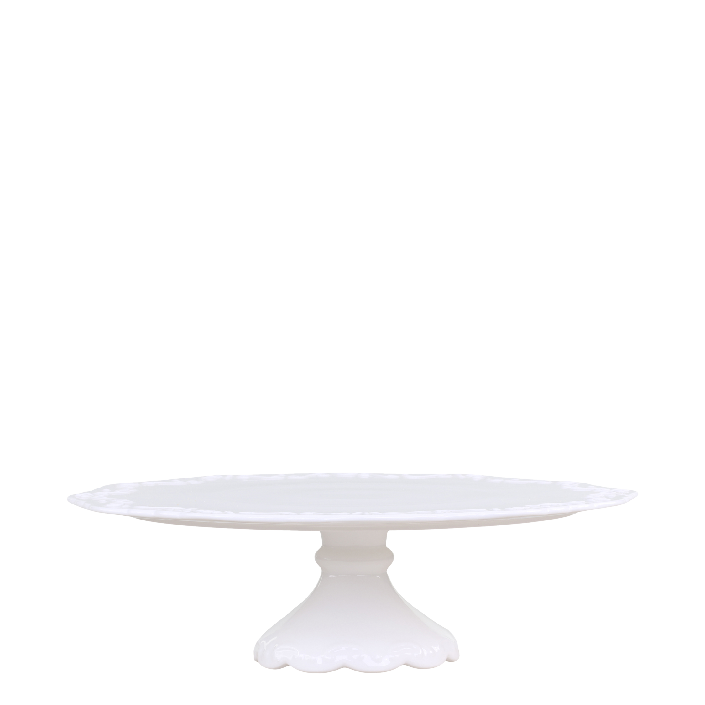 Schale mit Fuß: Provence Tortenplatte, 28 cm, weiß
