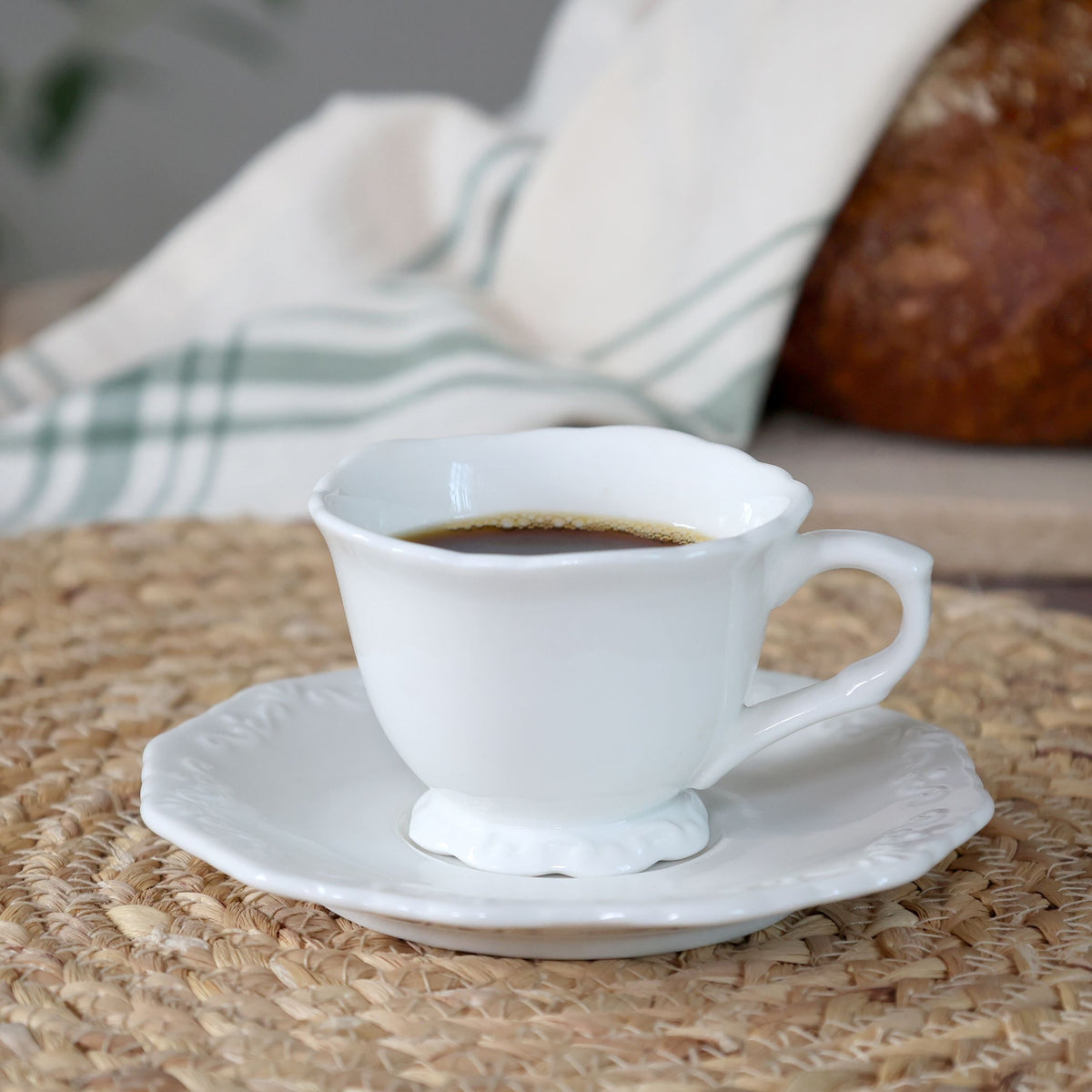 Espresso Tasse mit Untertasse, Porzellan, 10 cl, weiß