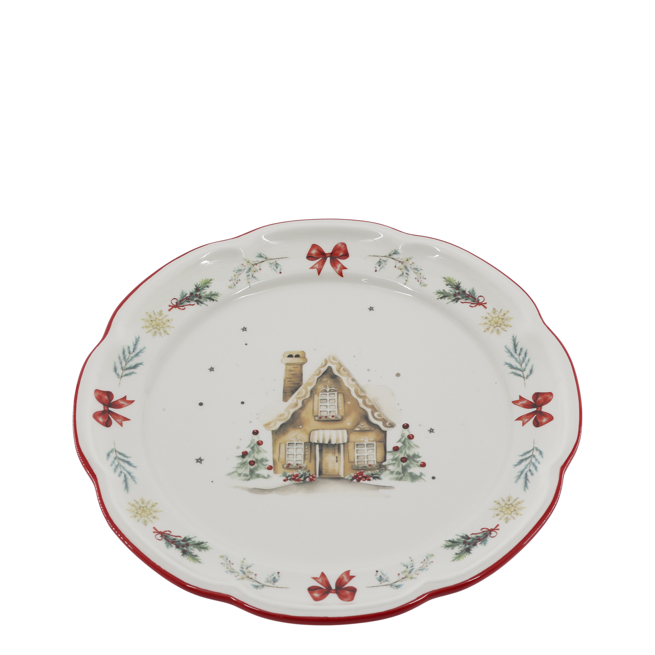 Chalet de Noël Frühstücksteller, 20,5 cm, Kirschrot