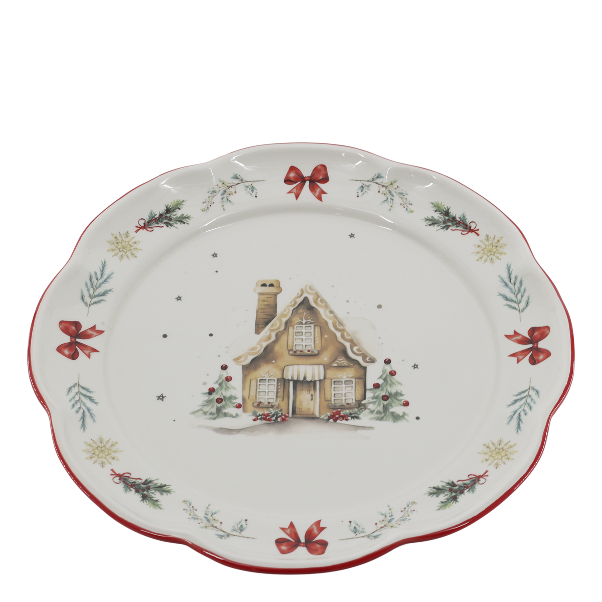 Chalet de Noël Mittagsteller – Deko Schale, 28 cm, Cherry