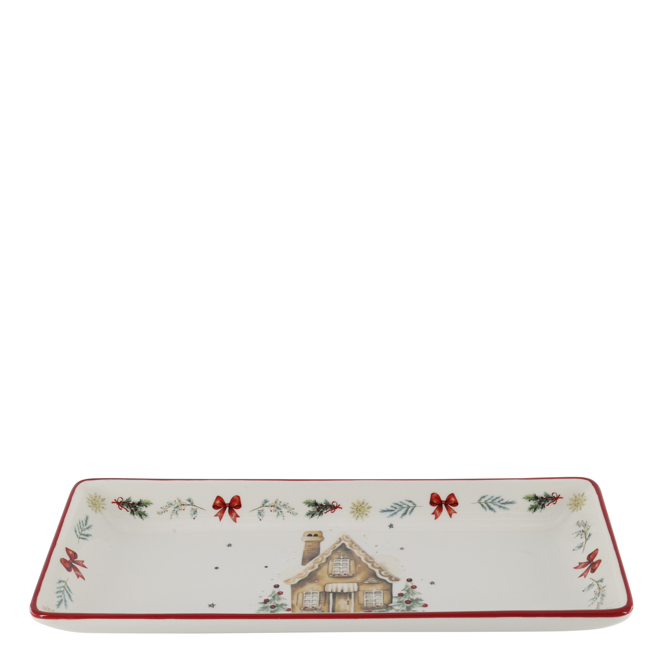 Chalet de Noël Tray H3.5/L28/W12 cm cherry