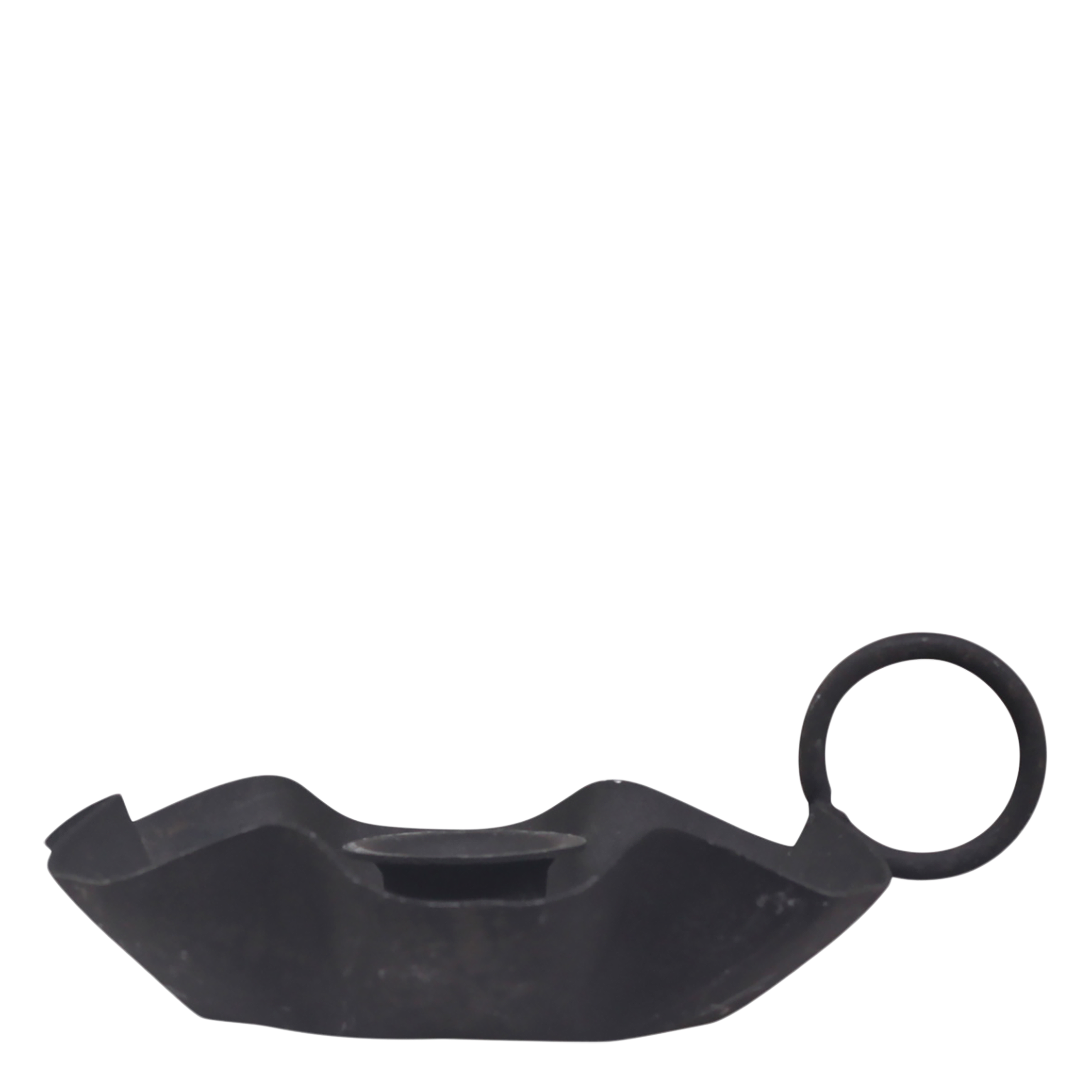 Kammerleuchter für Spitzkerzen, Eisen, antik schwarz, 9 cm