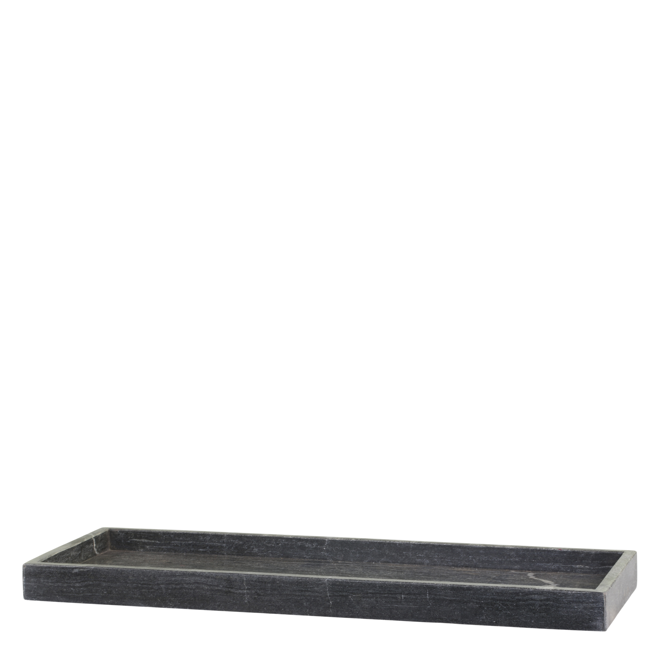 Morlaix Tablett aus Marmor in Kohle – 60 cm lang
