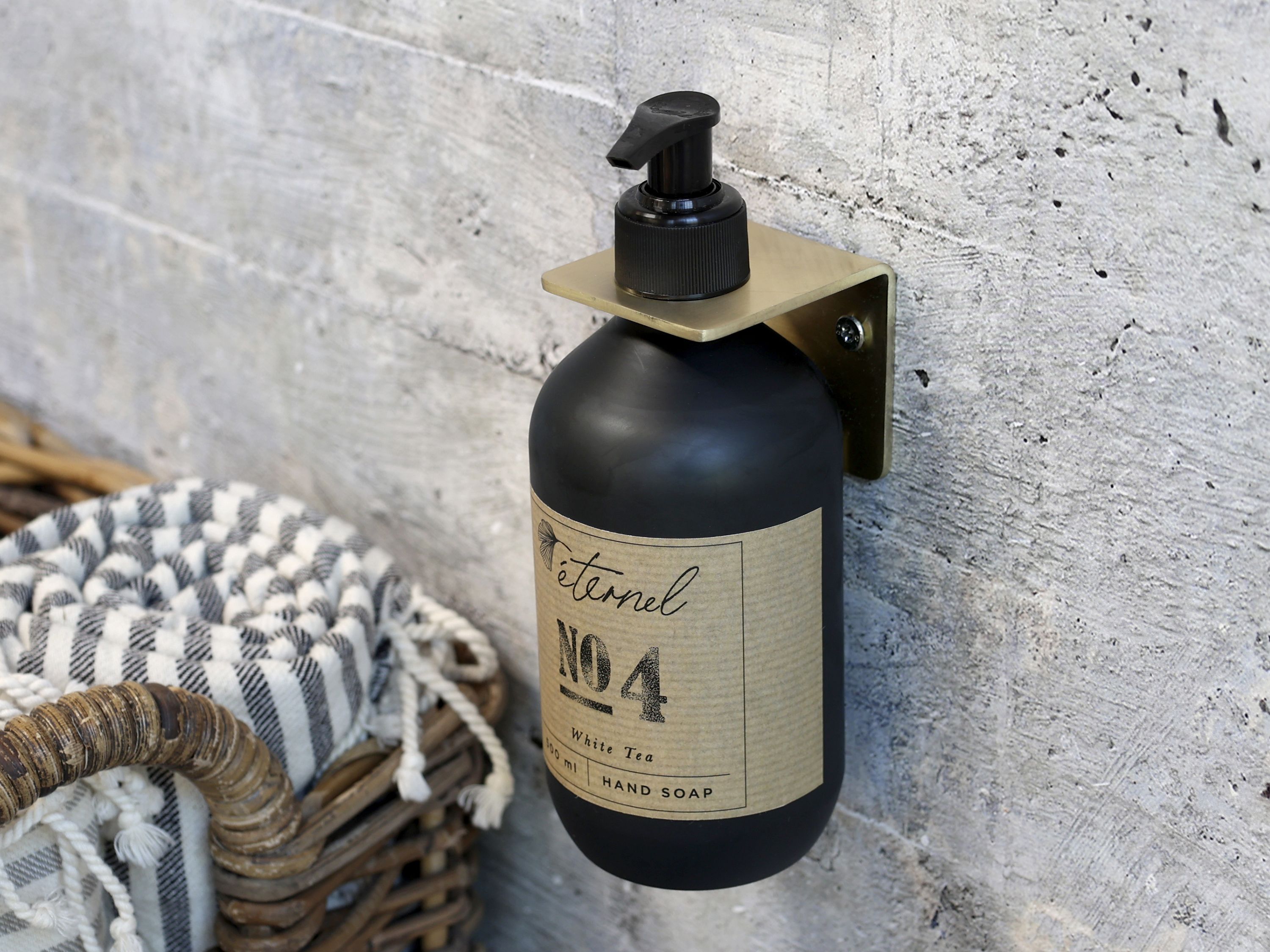 Wandregal für Dispenser, Messing, 7 cm breit