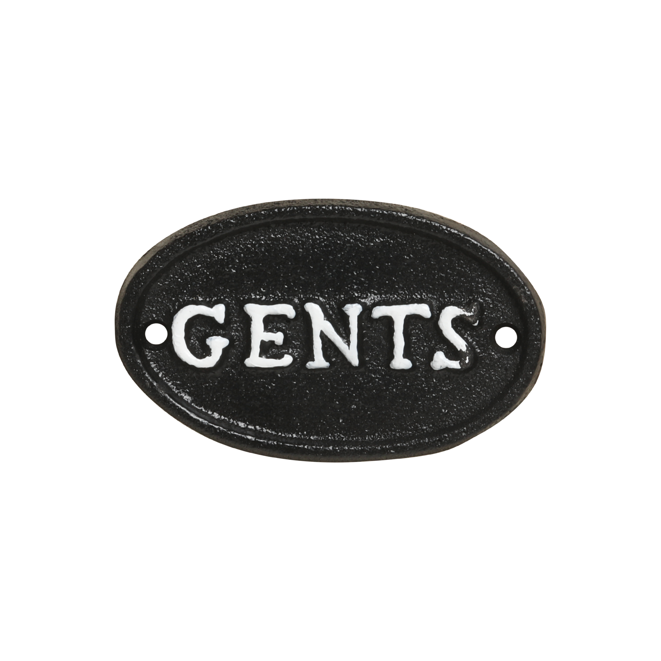 Gusseisen-Schild Gents antique schwarz 6 cm