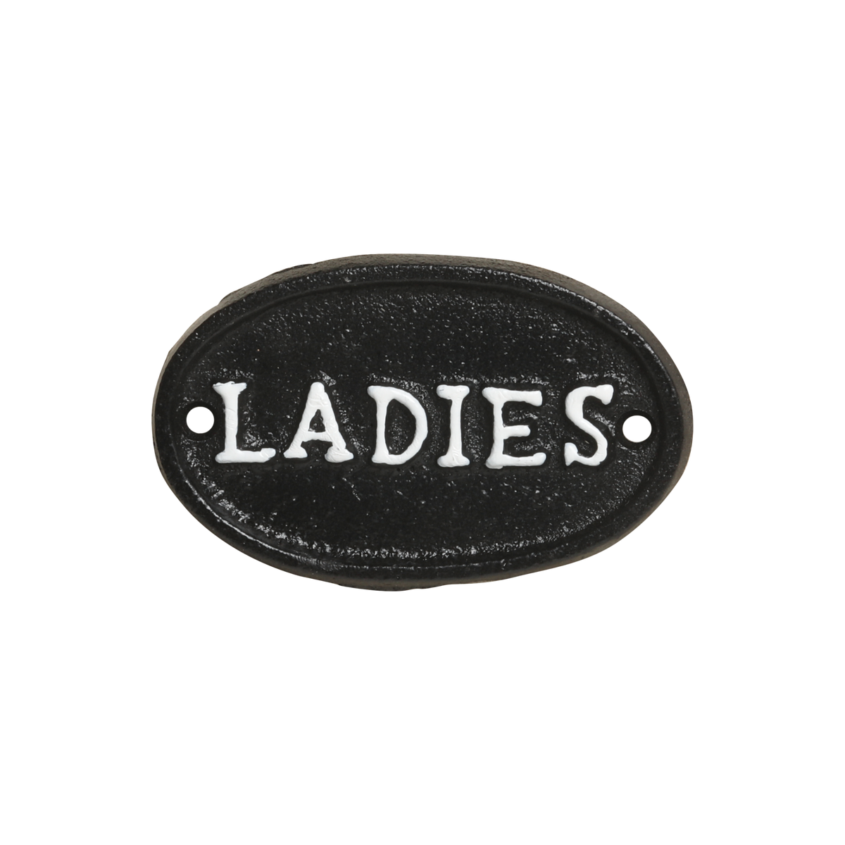 Schild Ladies aus Gusseisen, antique schwarz, 6 cm lang