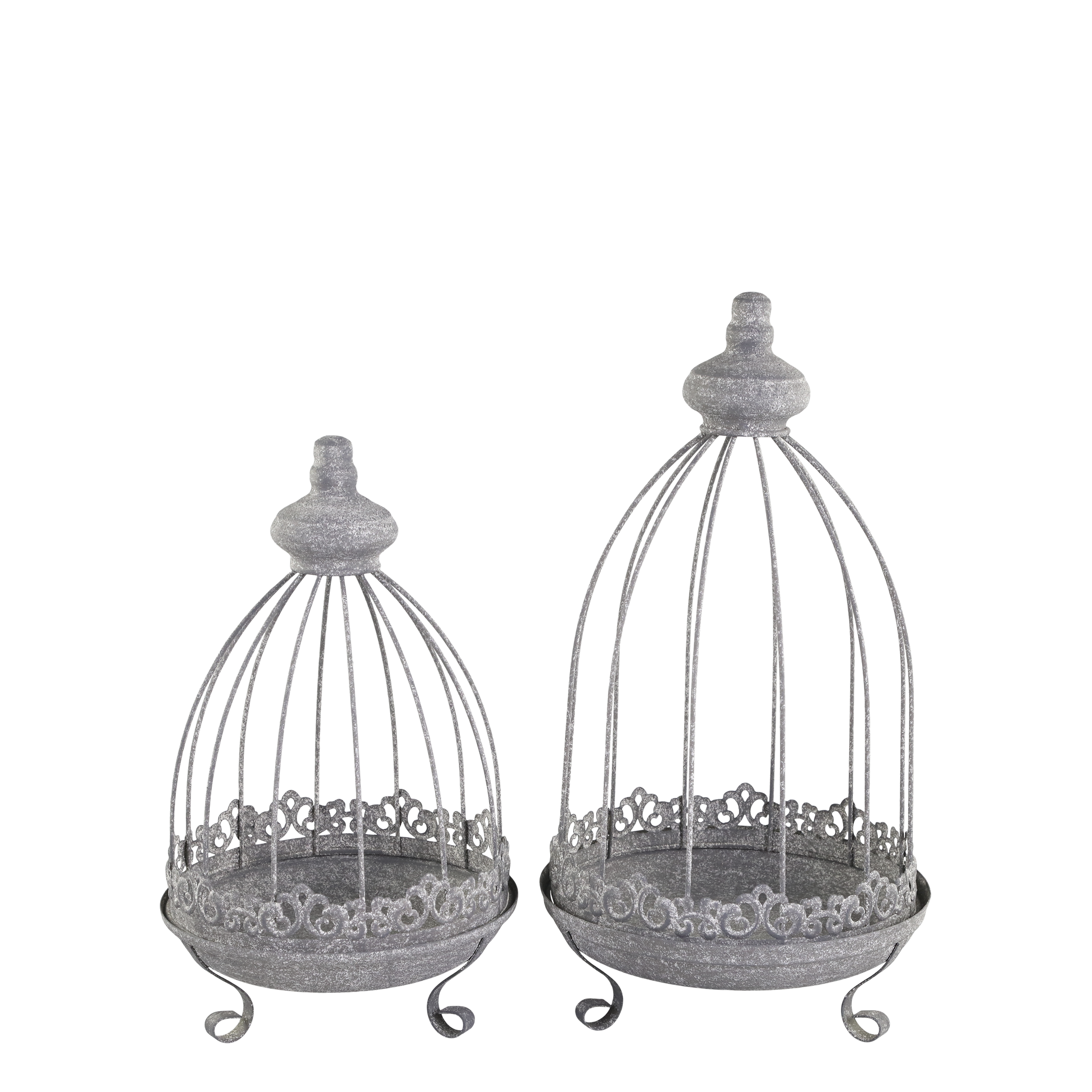Tablett-Aufsatz mit Tablett, 2er Set, Eisen, Antique Zink