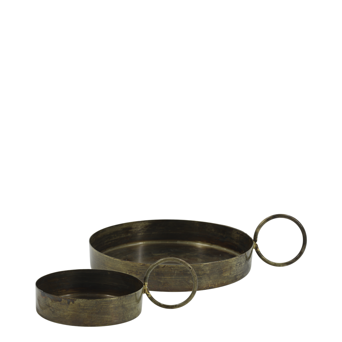 Tablett mit Henkel Set von 2 – Antique Messing, 15,5 cm