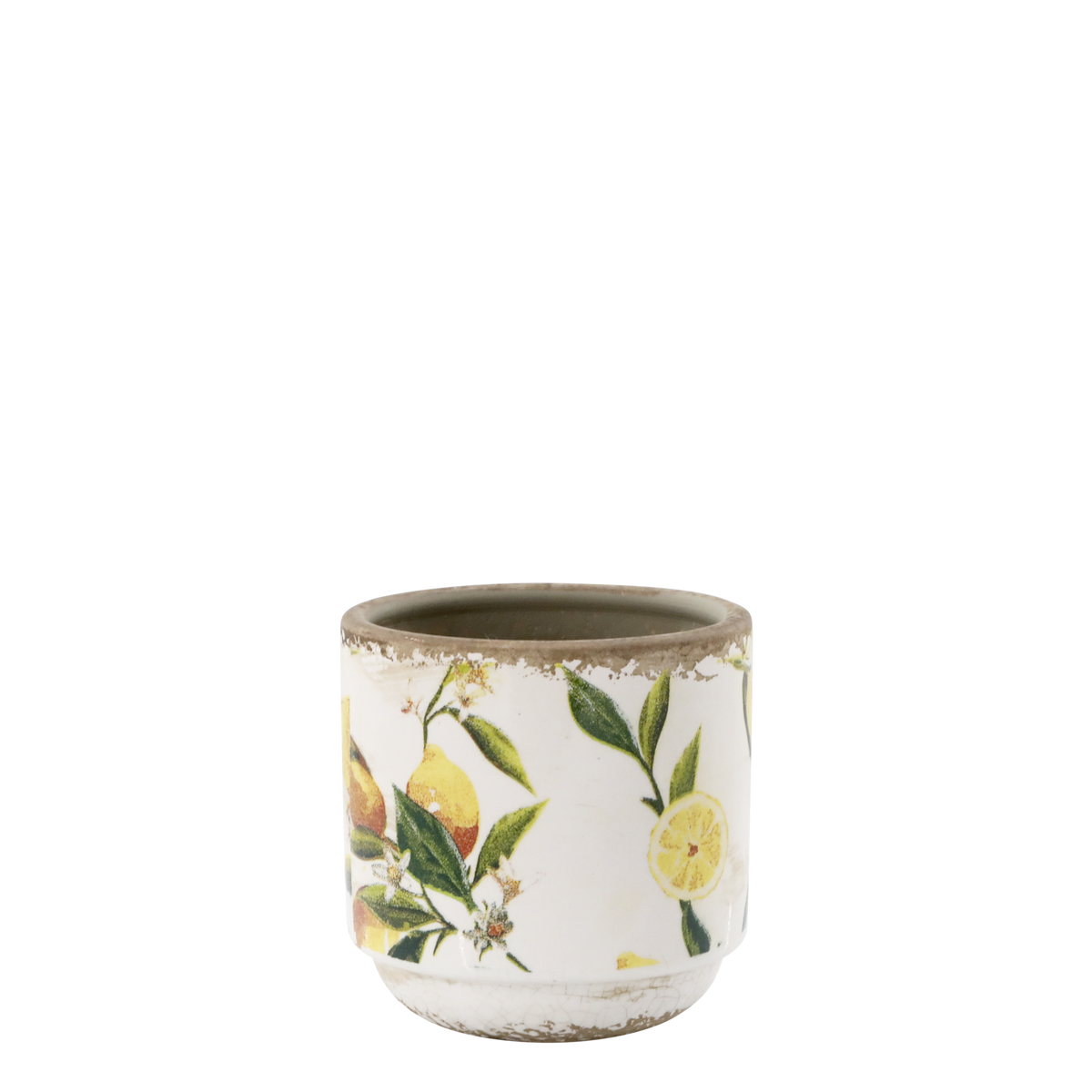 Limone Blumentopf mit Zitronenmotiv, 10 cm Durchmesser