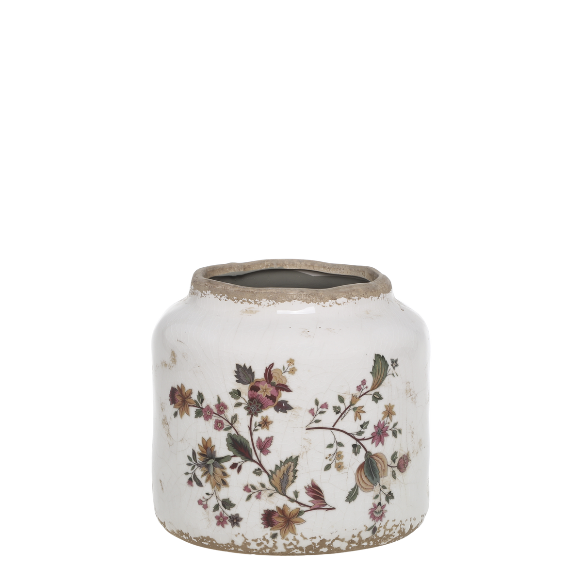 Blumentopf Nancy aus Keramik, Creme, 13,5 cm hoch