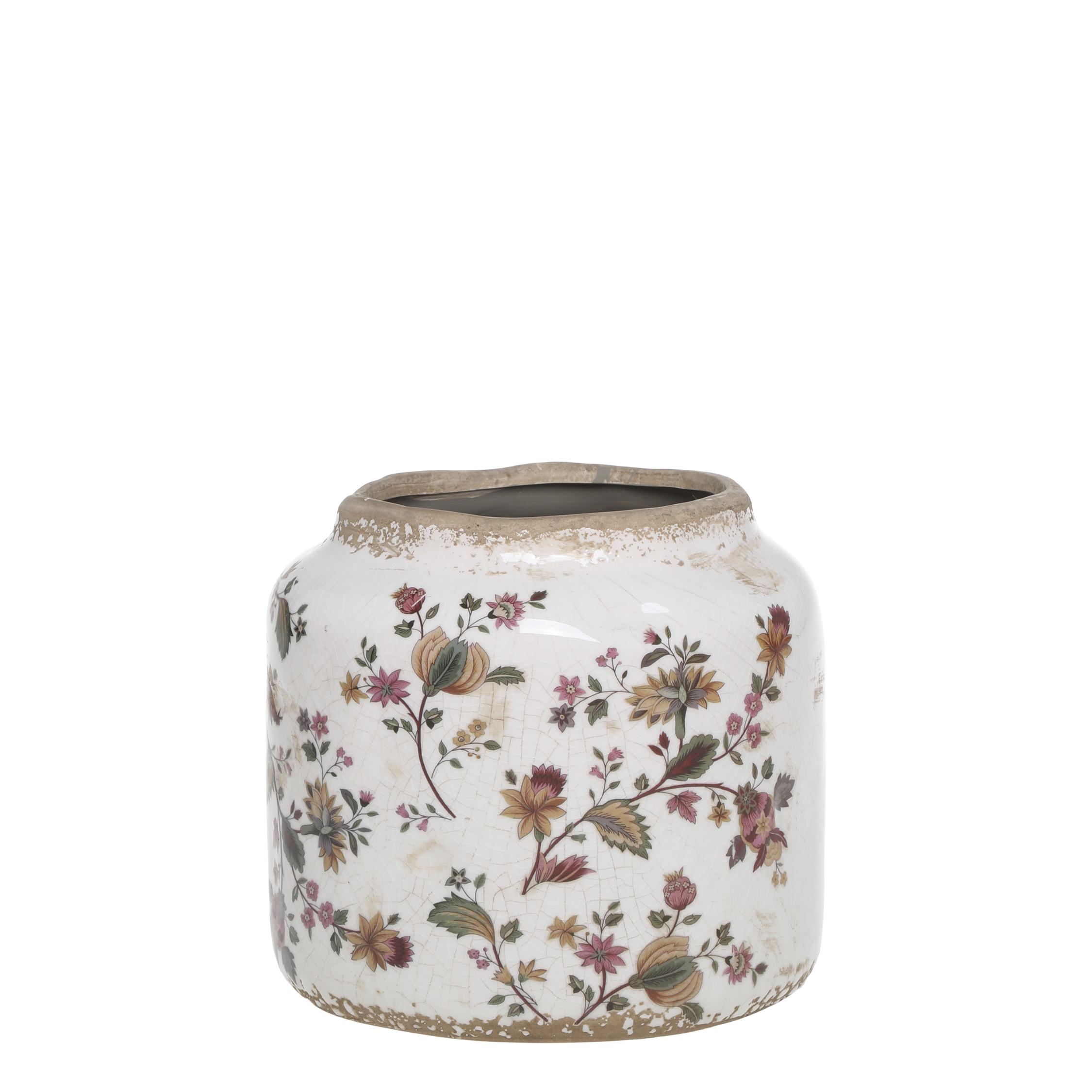 Blumentopf Nancy aus Keramik, creme, 14,5 cm hoch