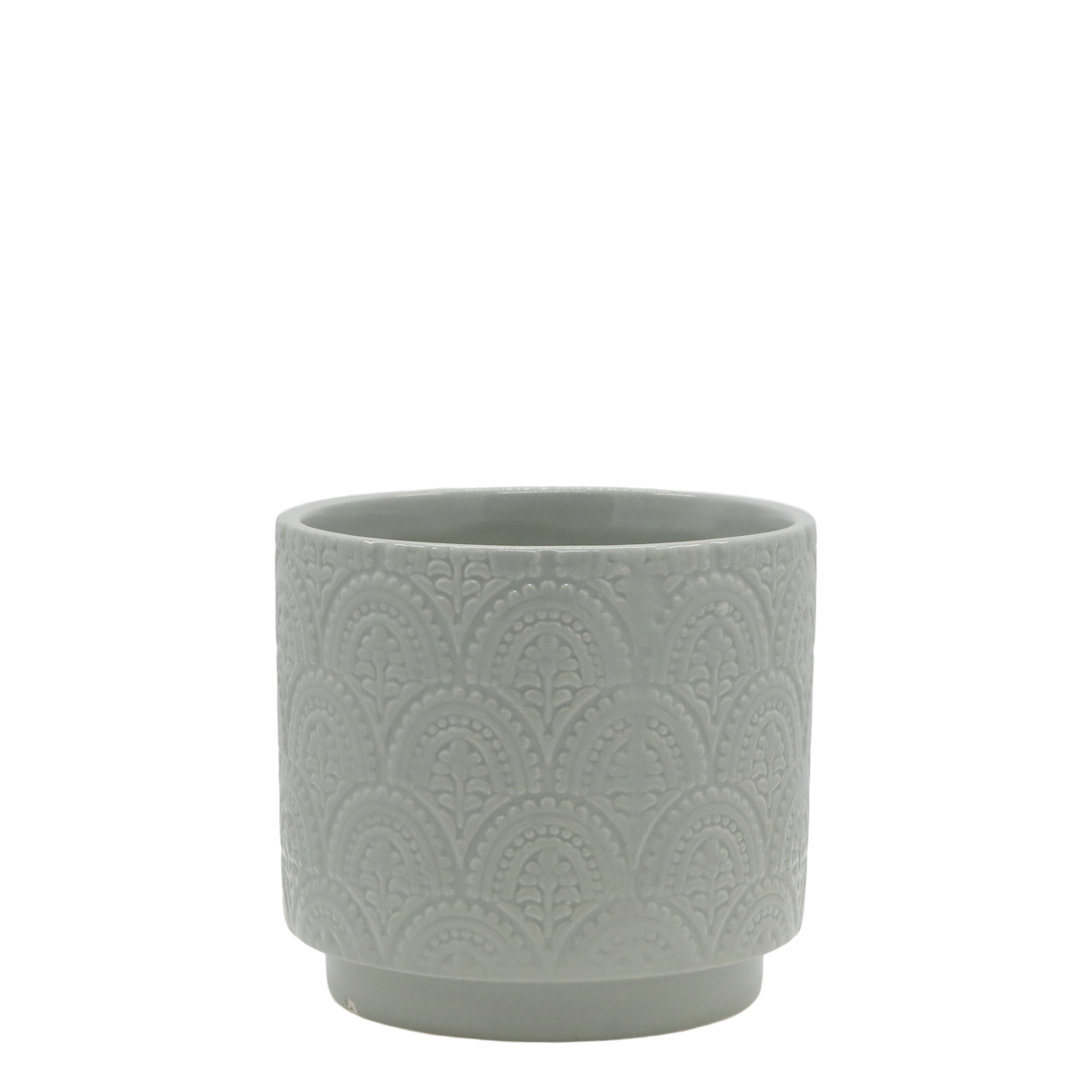 Fayence Blumentopf mit Muster, Porzellan, 10 cm hoch