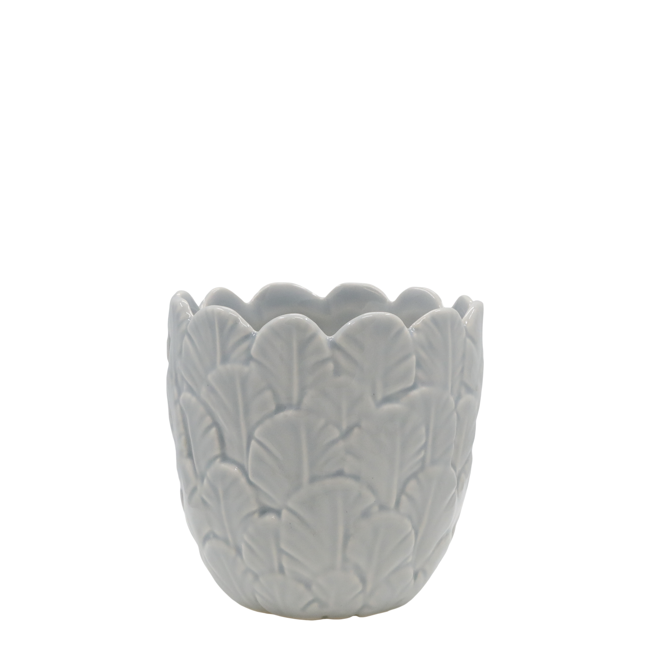Fayence Blumentopf mit Blumen – Porzellan, 10,5 cm