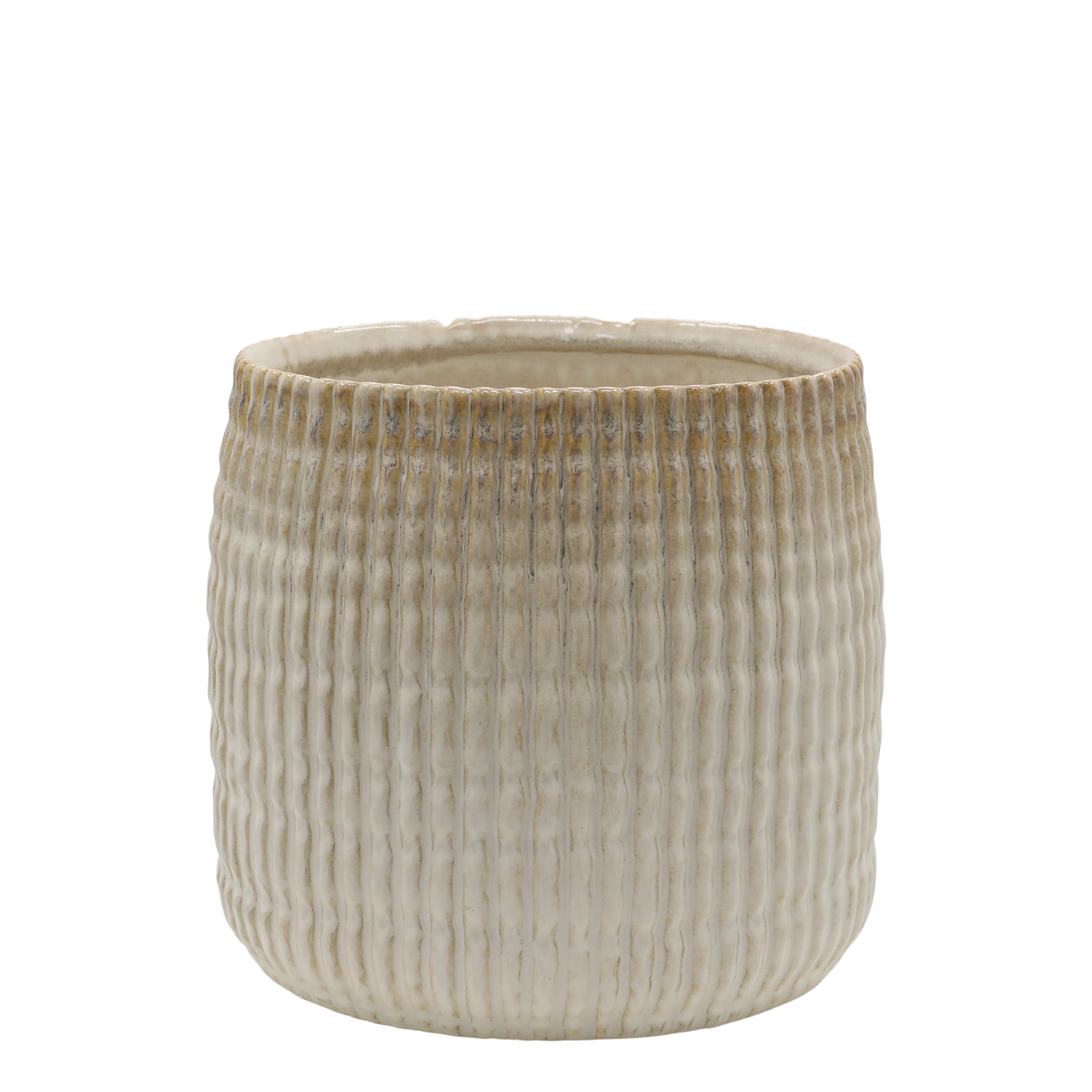 Gaston Blumentopf mit Muster, Keramik, latte, 17 cm hoch