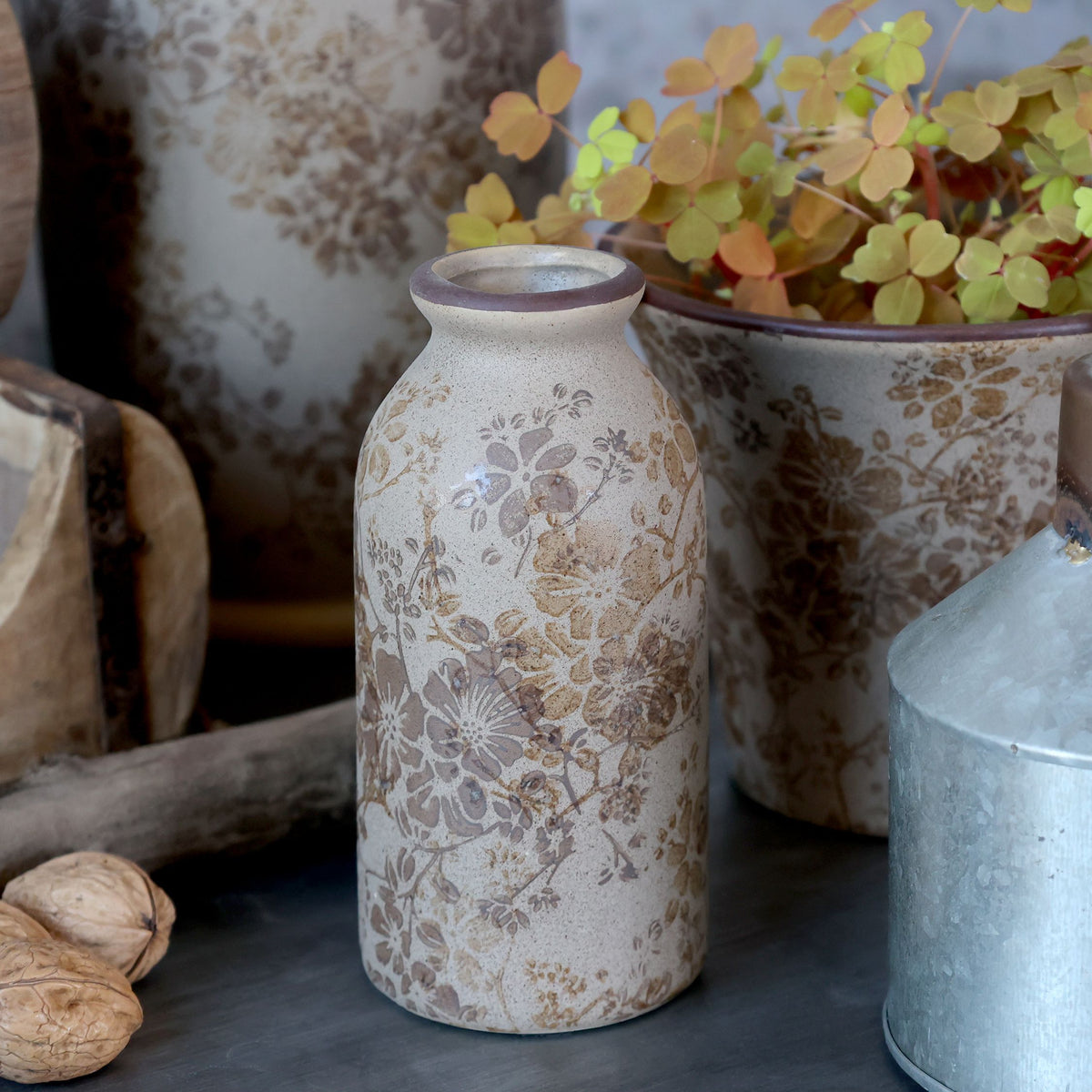 Vase Melun in Latte – Keramik, 15,5 cm hoch
