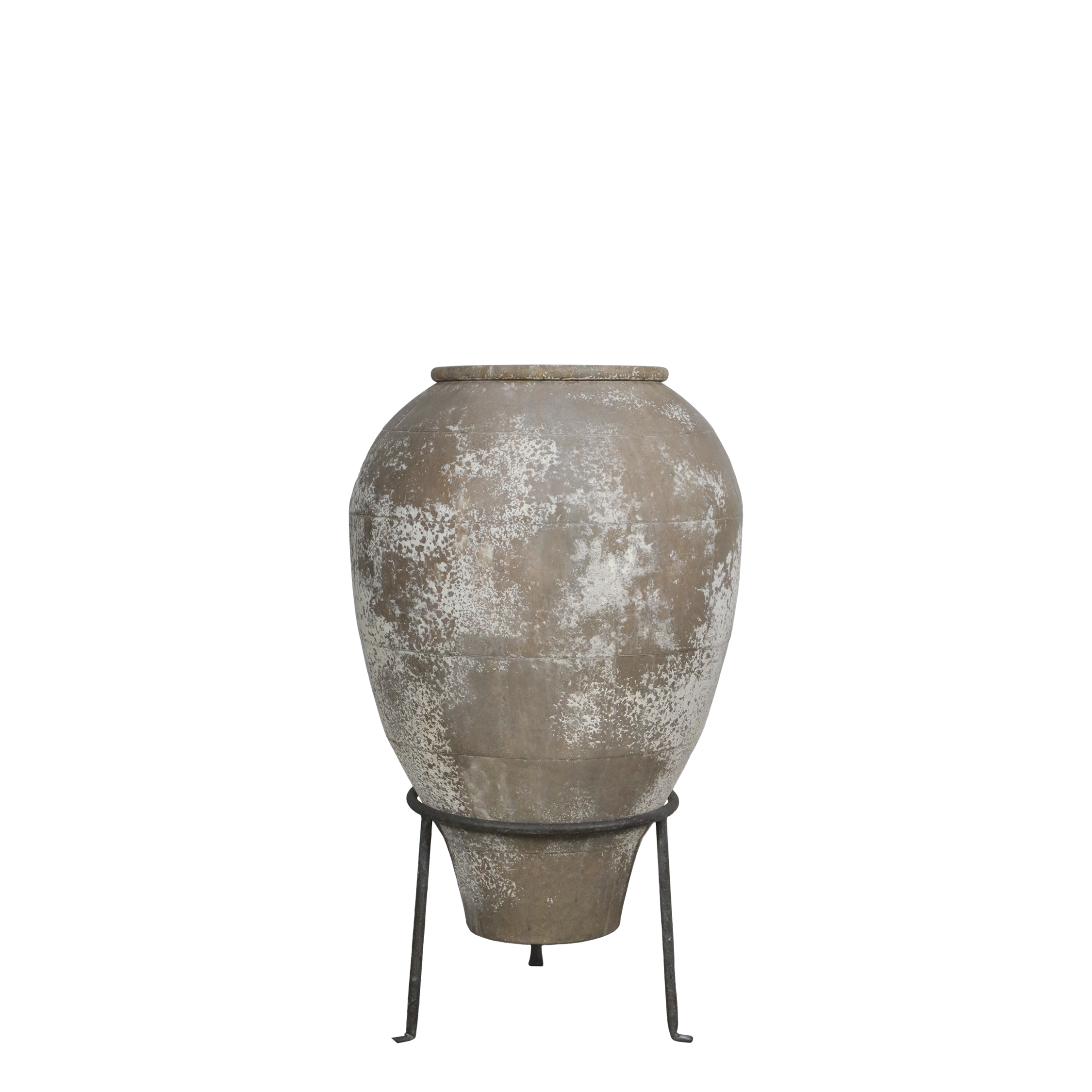 Übertopf mit Gestell, 85 cm hoch, antique creme