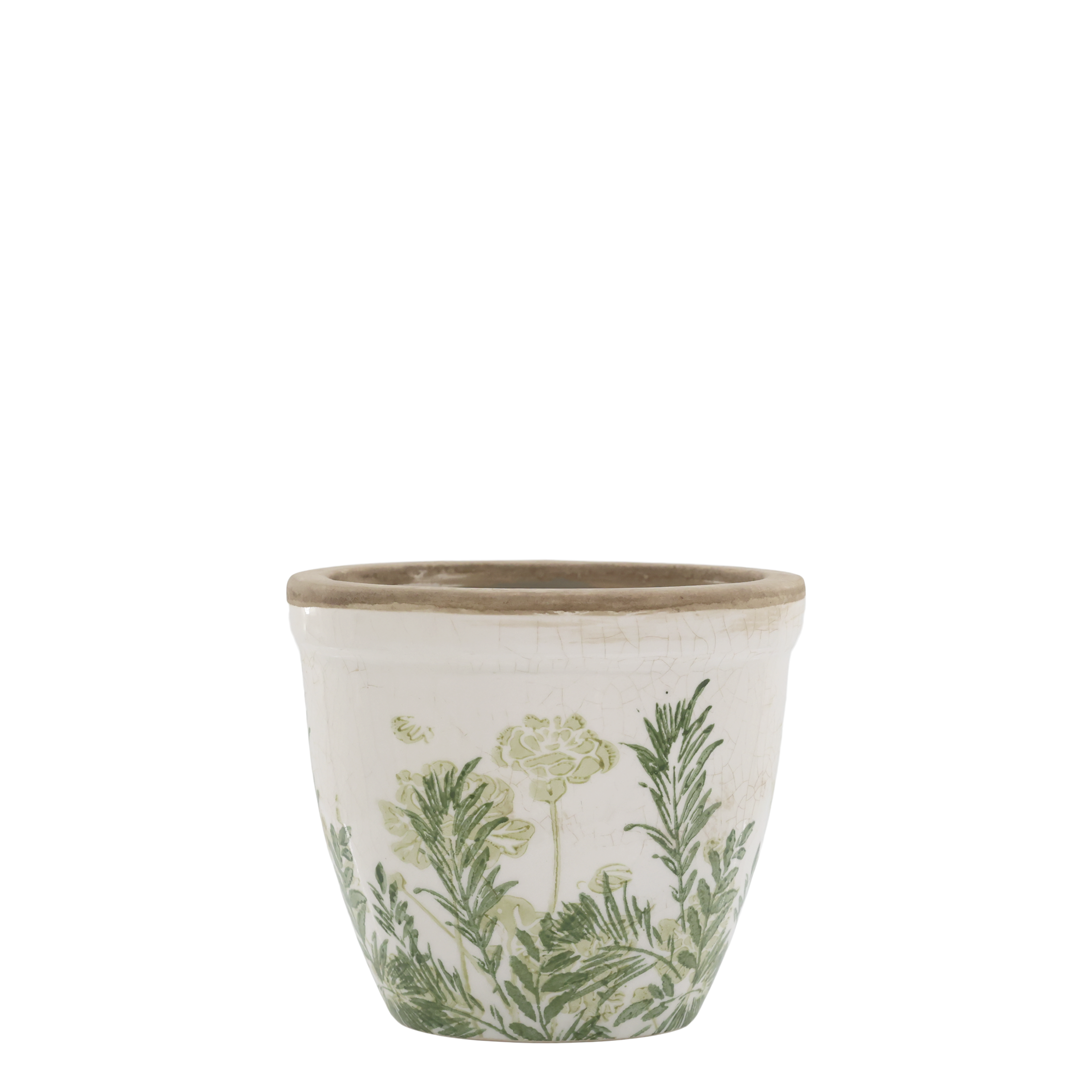 Laval Übertopf mit Blumendruck, Keramik, 10,5 cm hoch
