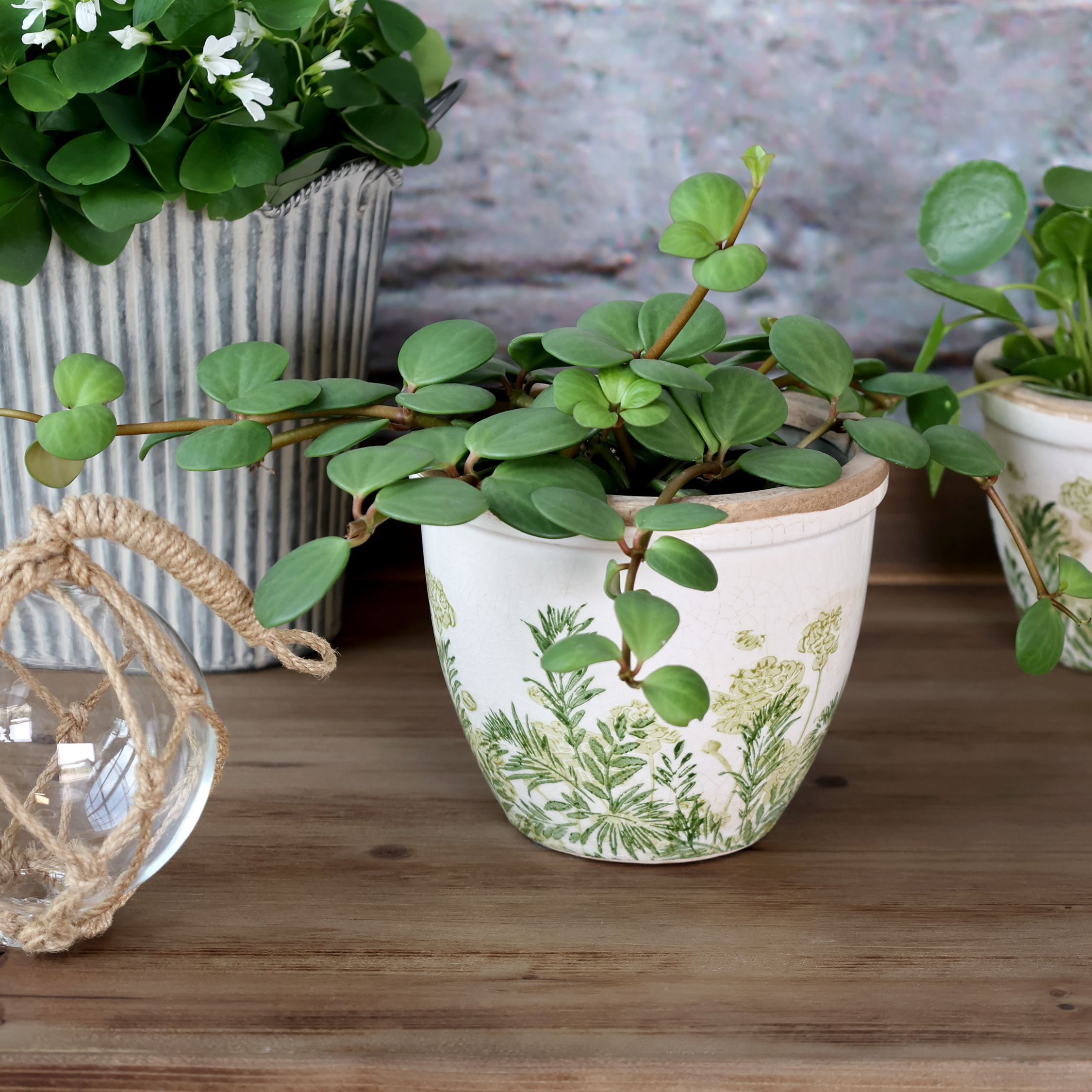 Laval Übertopf Blumendruck, Keramik, 13 cm hoch