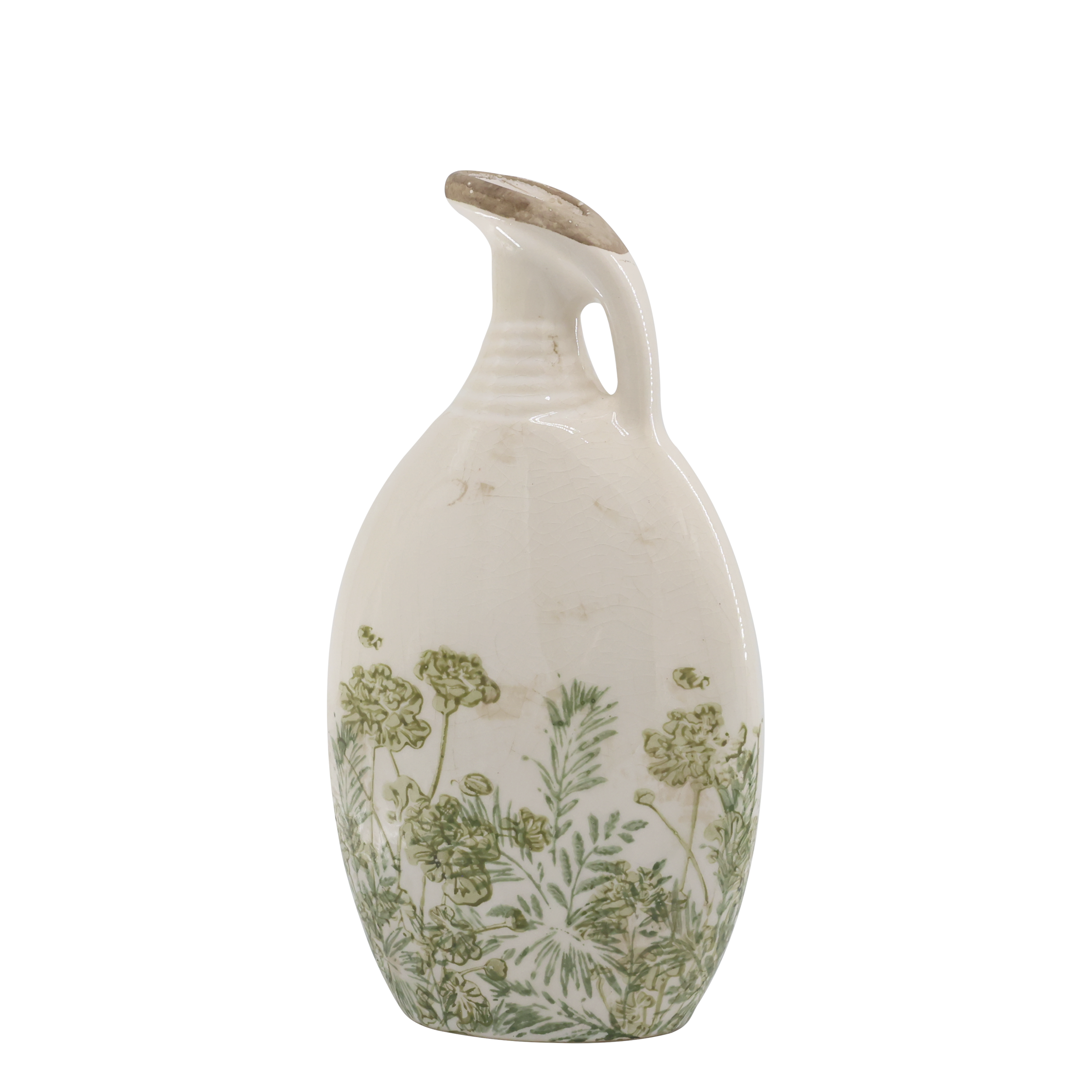Laval Kanne mit Blumen – Keramik, 27 cm hoch