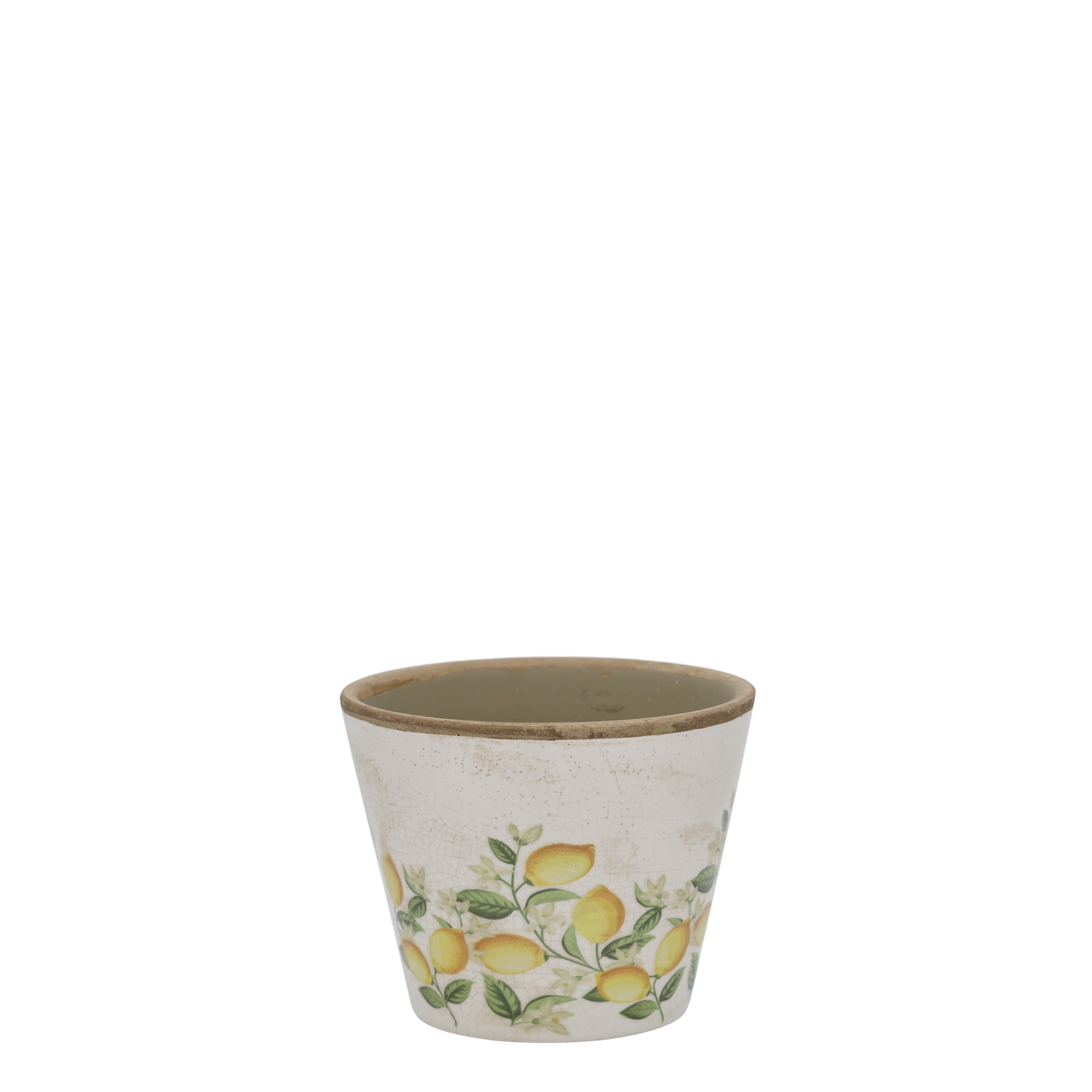 Blumen Übertopf Limone Blossom, Zitronen und Blumen, creme