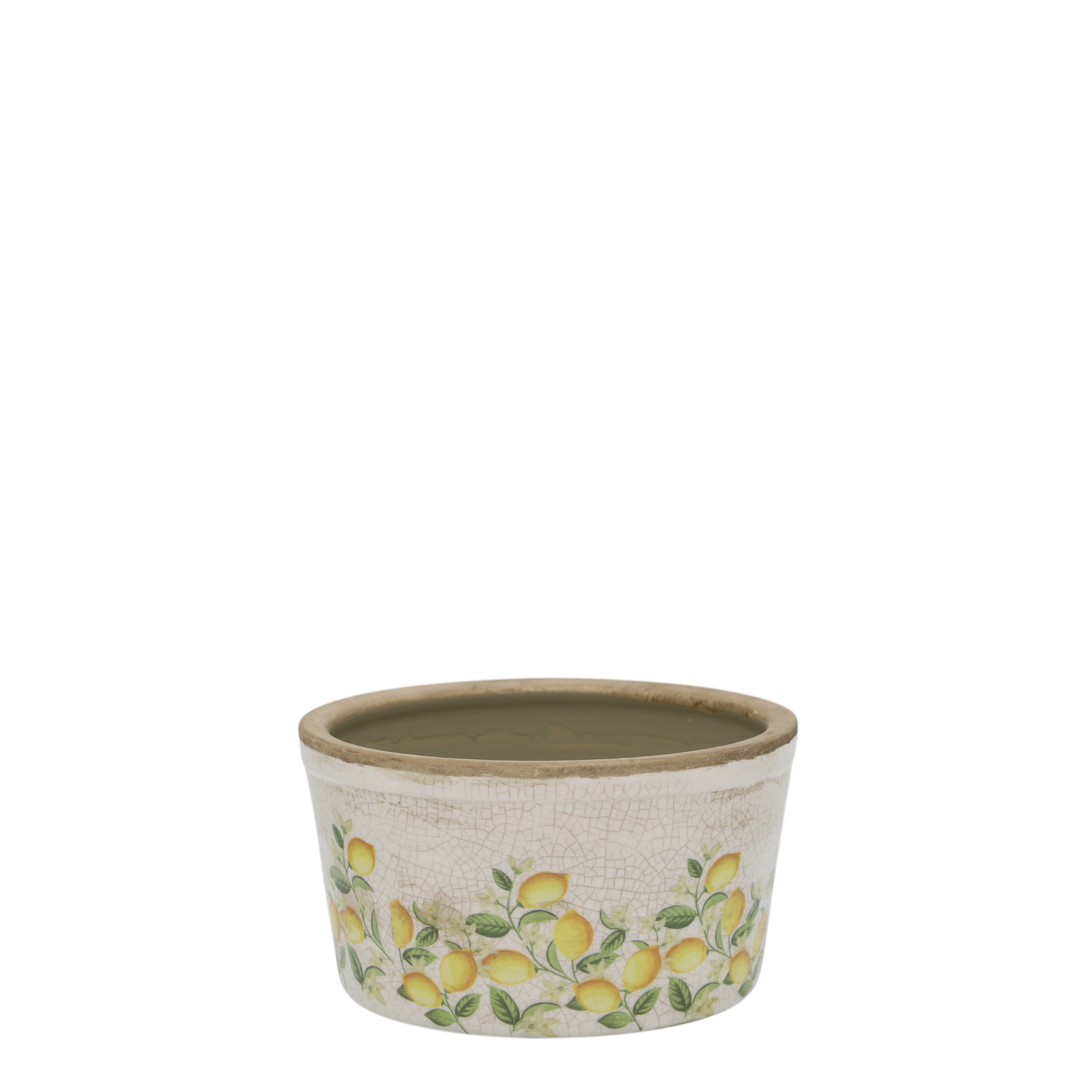 Blumen Übertopf mit Zitronenmotiv, Keramik, 16,5 cm