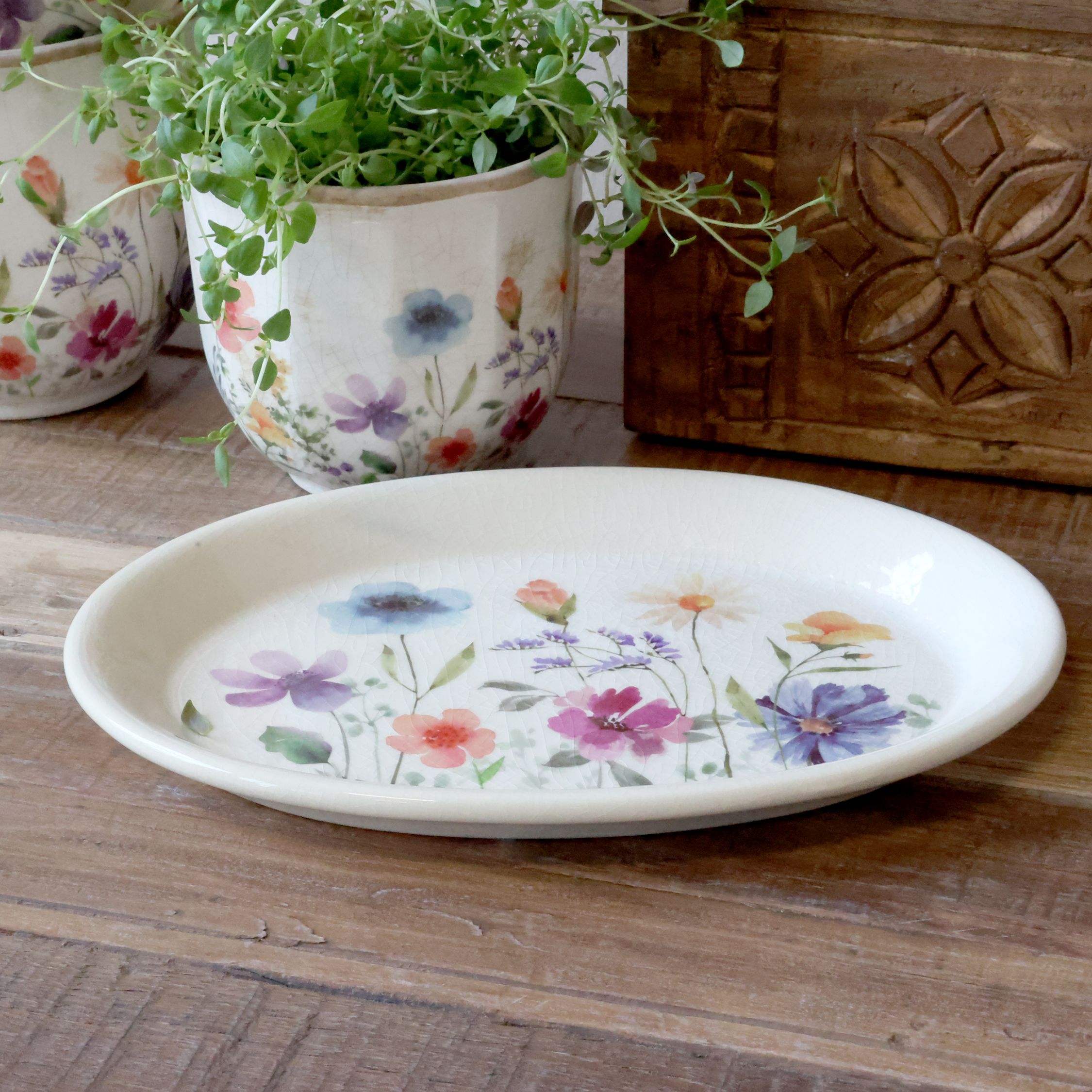 Übertopf für Blumen: Fleurville Tablett, Keramik