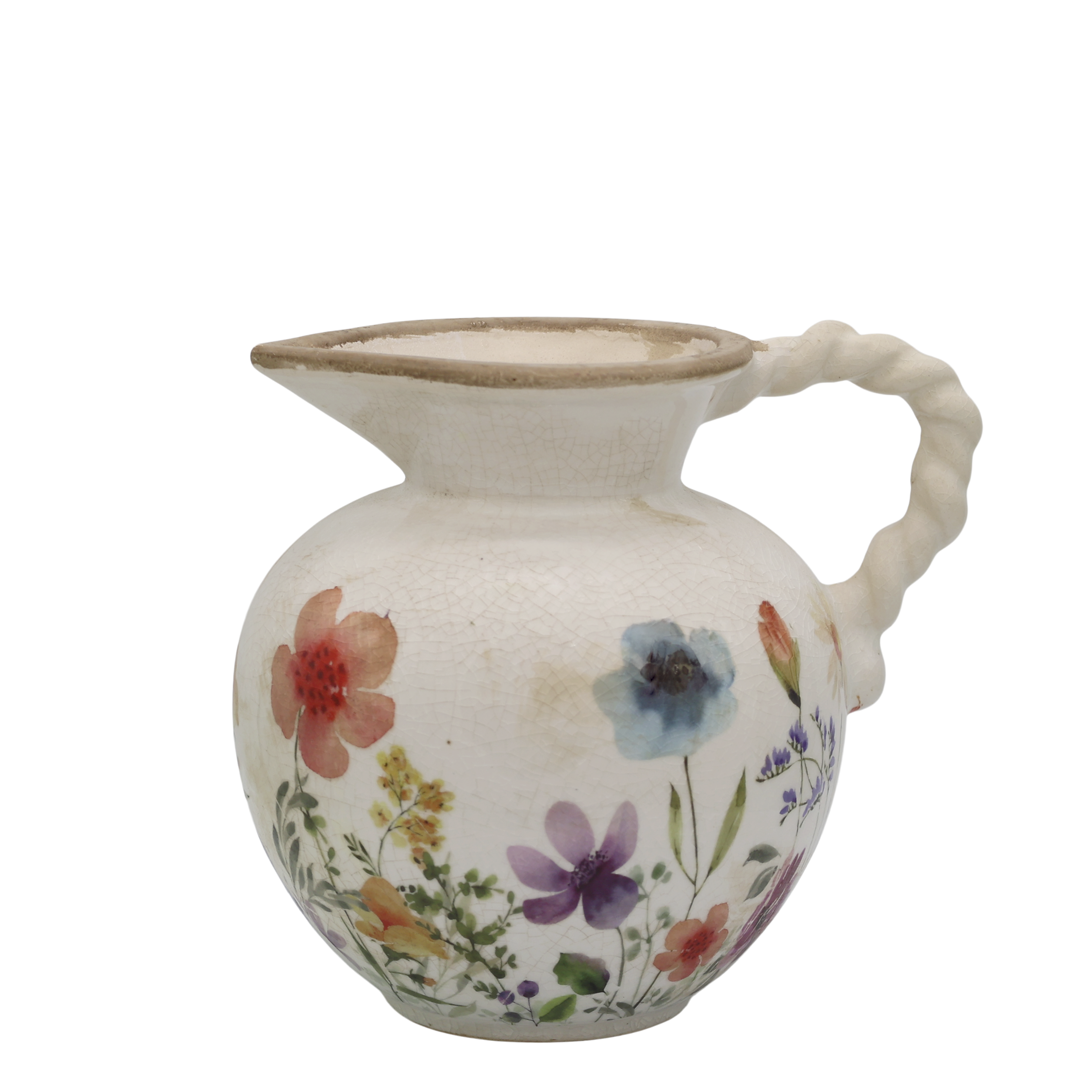 Fleurville Übertopf mit Henkel, 18,5 cm, Creme