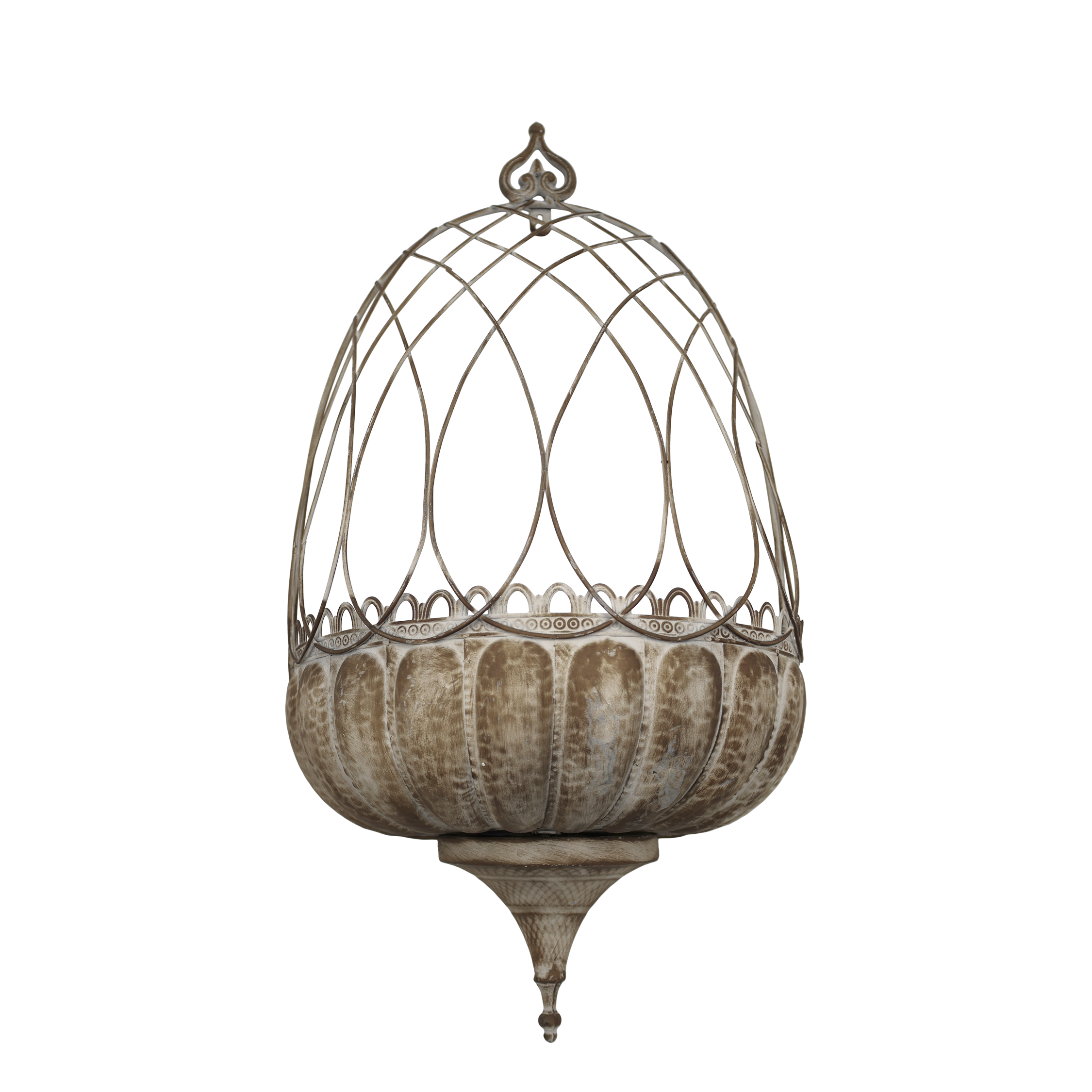 Planter for wall H65/L34/W18 cm antique mocca