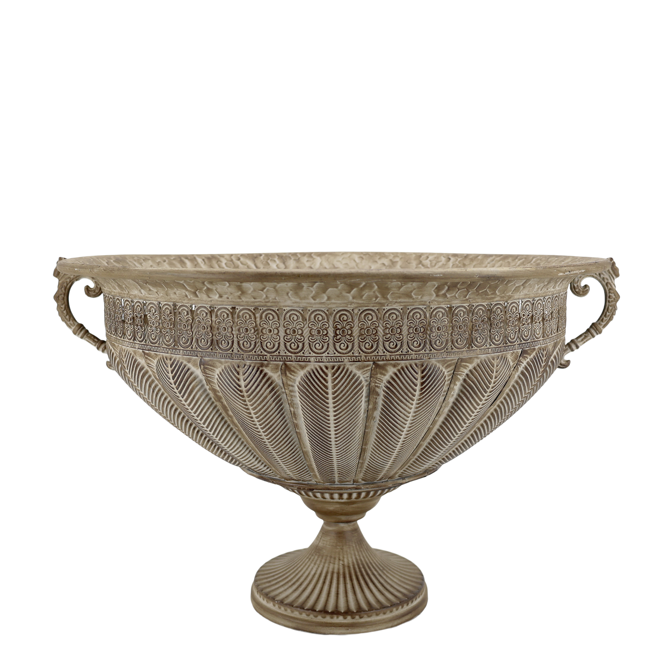 Übertopf mit Füßen, 38 cm hoch, antique mokka